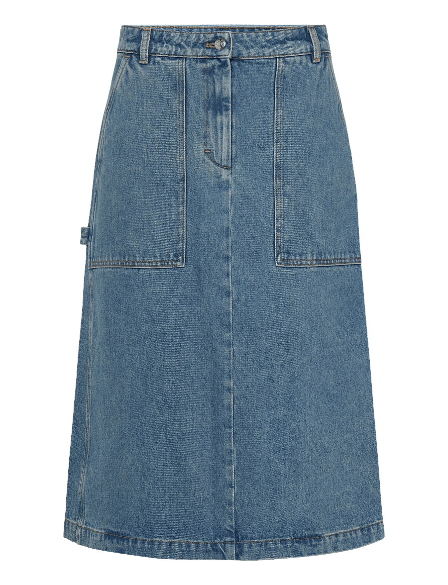 Maison Kitsune - WORKWEAR DENIM SKIRT - jeansröcke - light stone indigo - 0