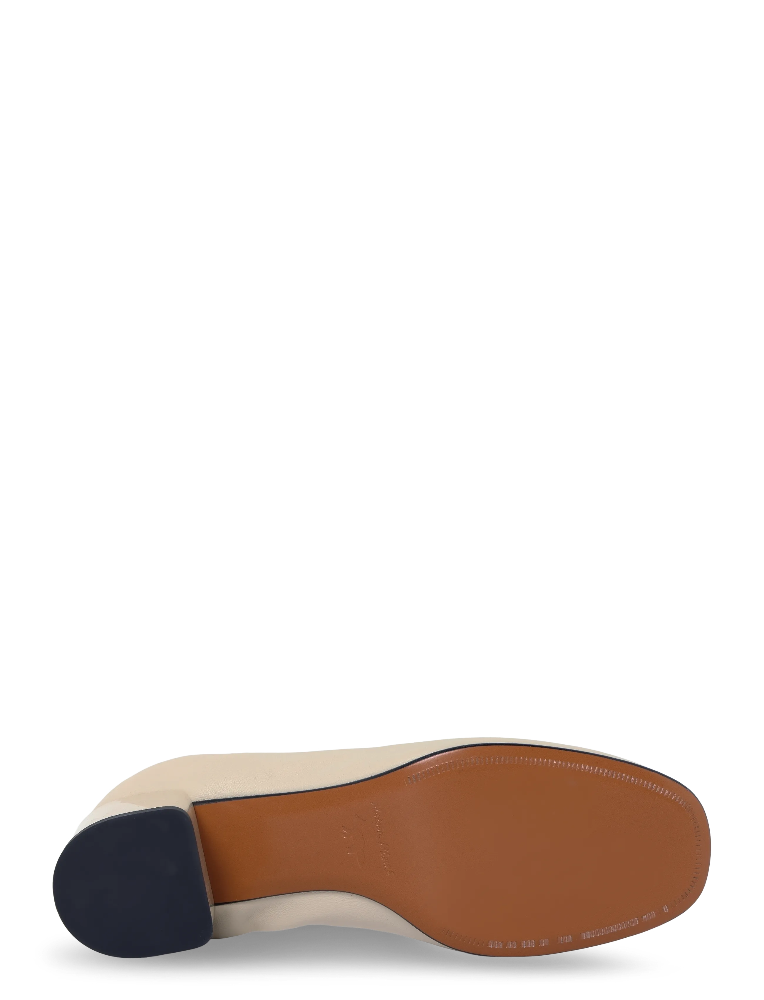 Maison Kitsune - LEATHER LOW-HEEL PUMP - pumps - paper - 4