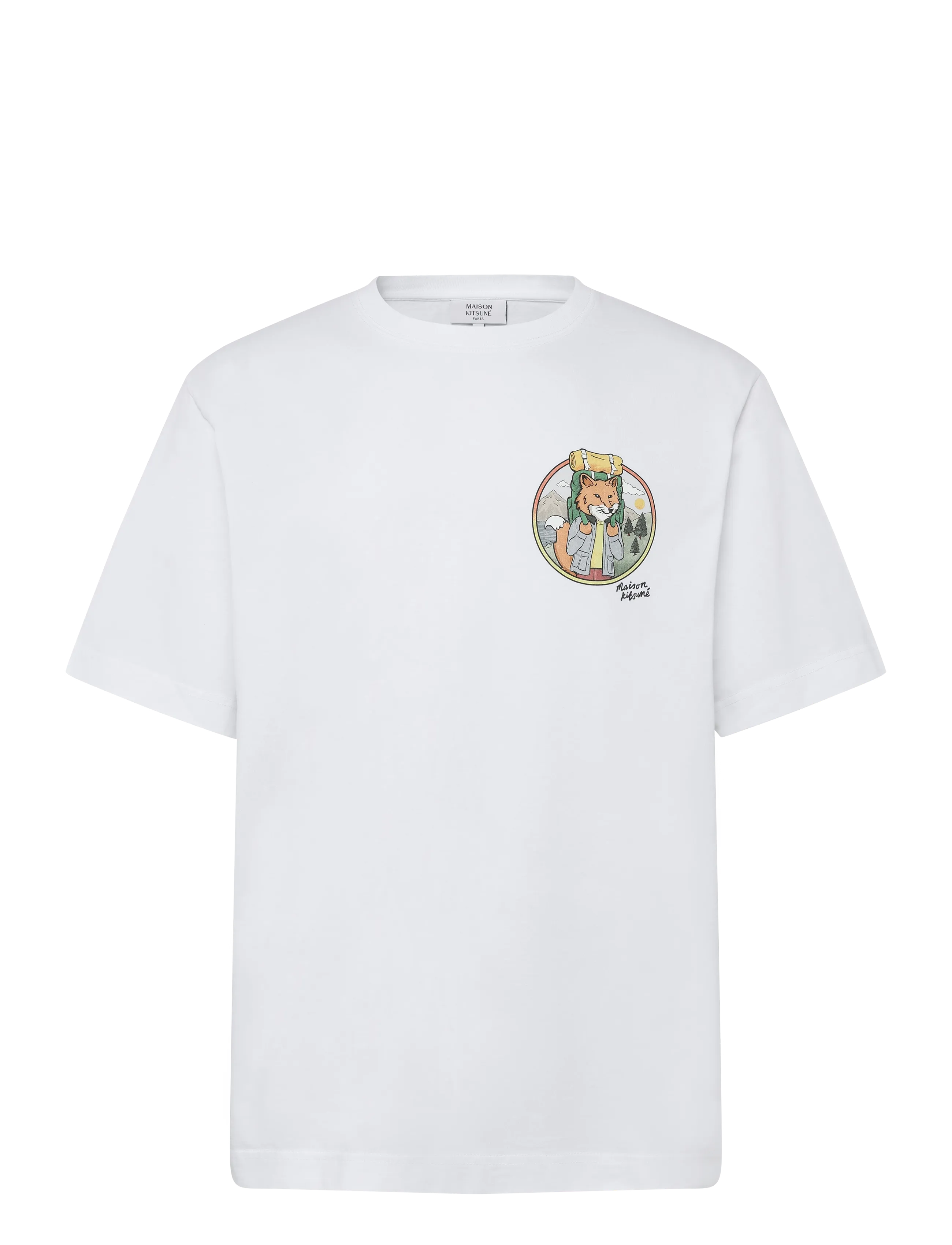 Maison Kitsune RAMBLING FOX OVERSIZE TEE-SHIRT - Kläder - WHITE / white