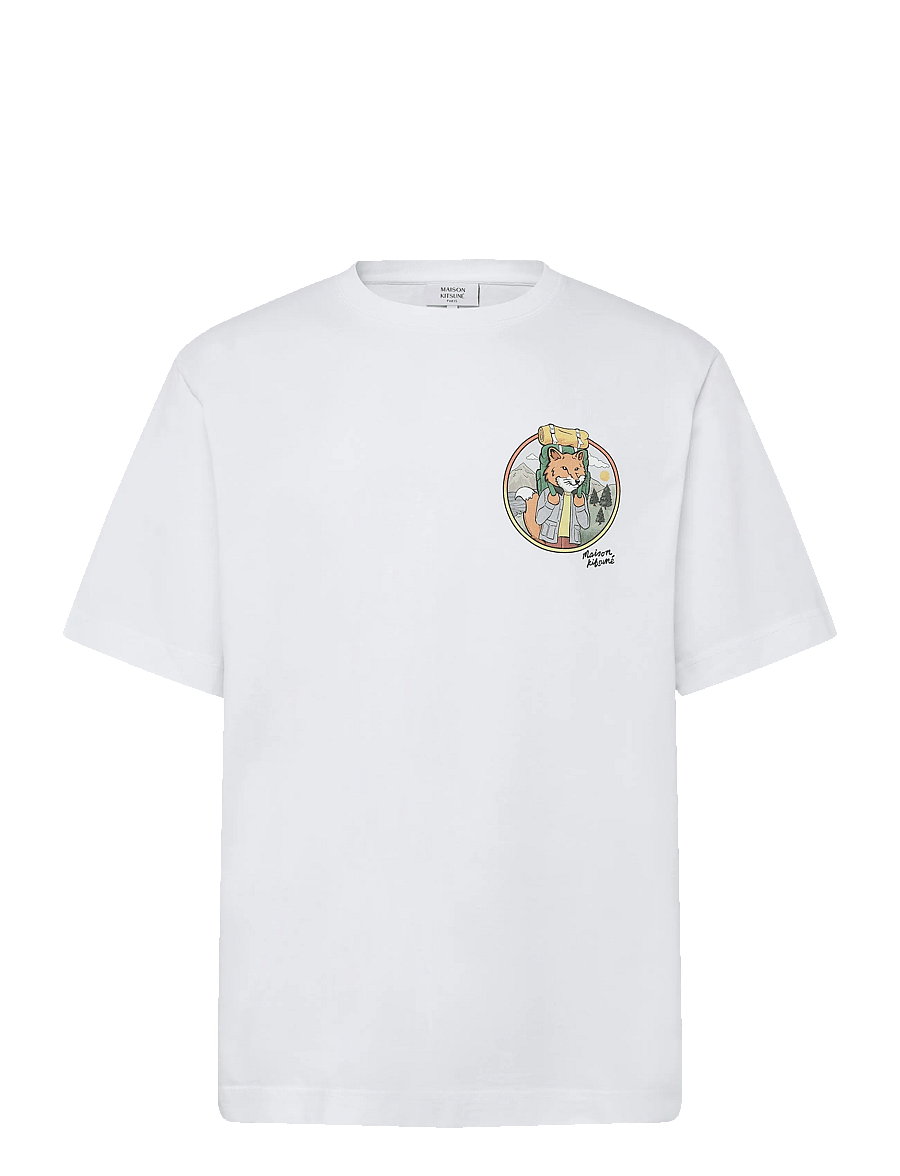 Maison Kitsune - RAMBLING FOX OVERSIZE TEE-SHIRT - kurzärmelige t-shirts - white - 1