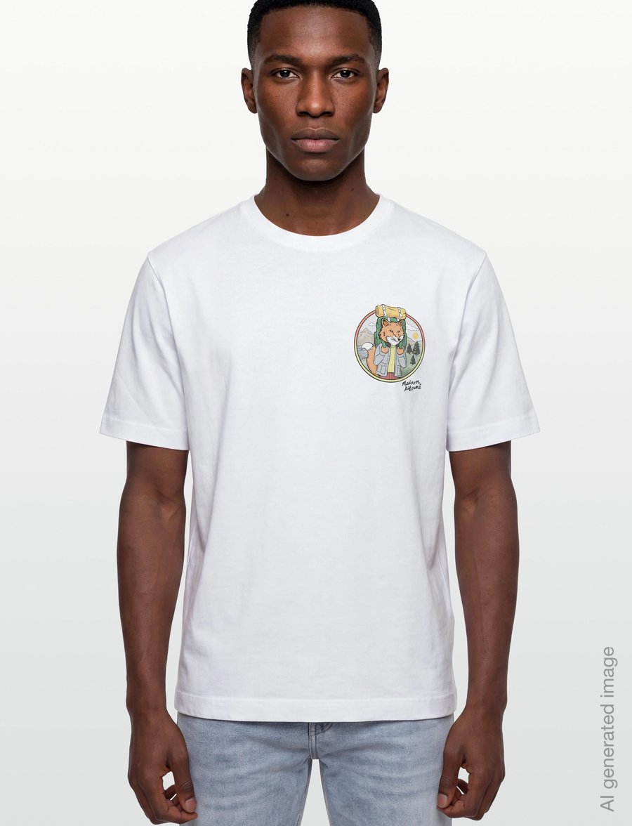 Maison Kitsune - RAMBLING FOX OVERSIZE TEE-SHIRT - kurzärmelige t-shirts - white - 3