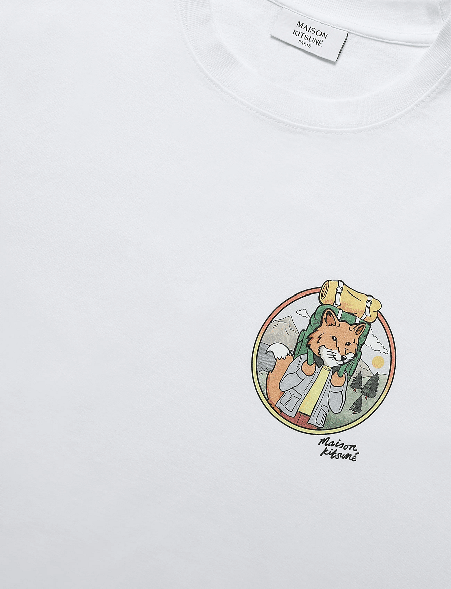Maison Kitsune - RAMBLING FOX OVERSIZE TEE-SHIRT - kurzärmelige t-shirts - white - 5
