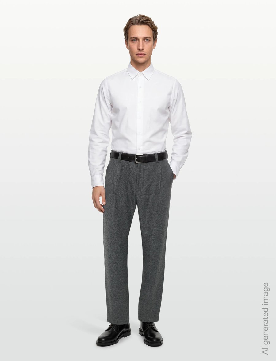 Maison Kitsune - TAILORED PANTS - Ülikonnapüksid - grey melange - 0