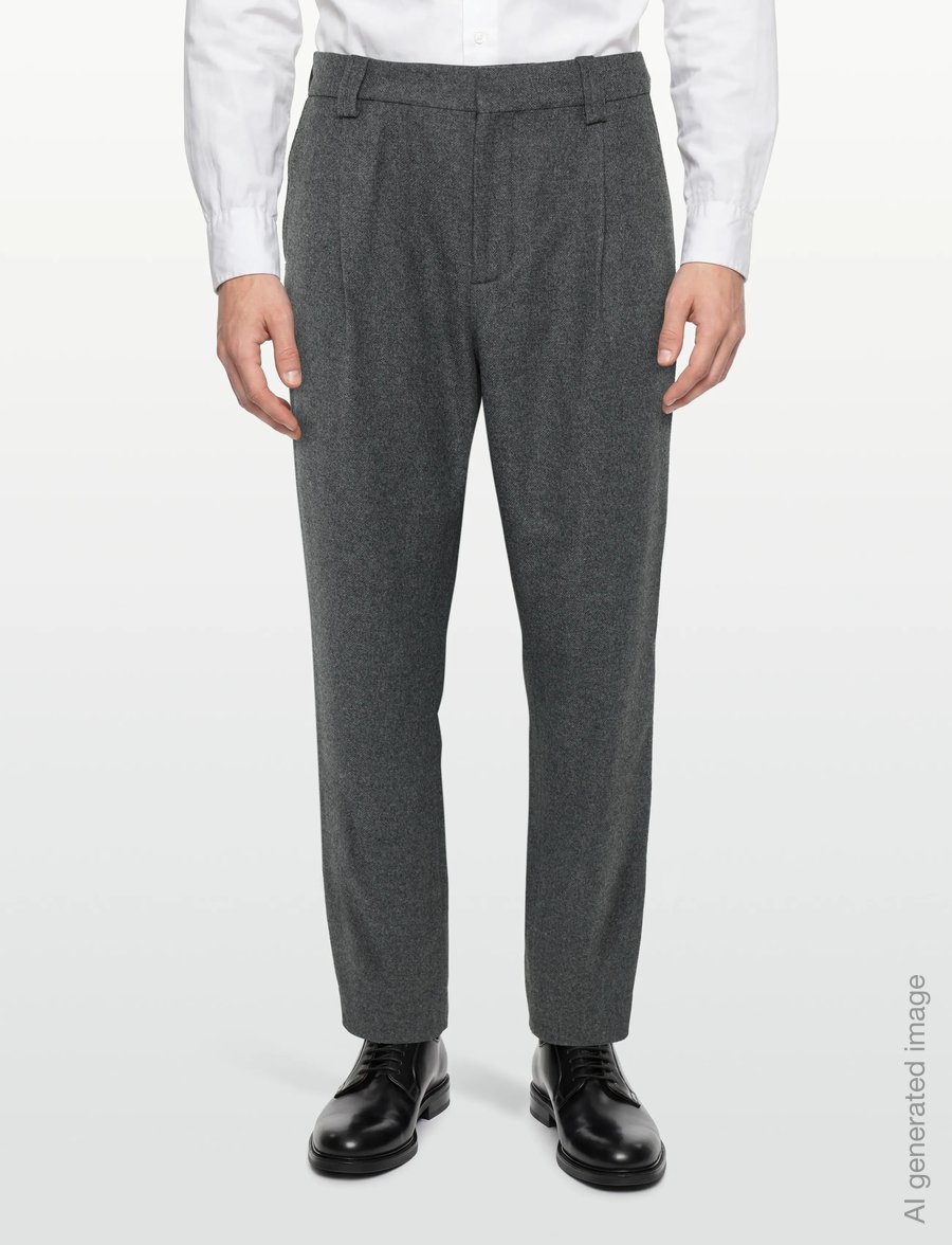 Maison Kitsune - TAILORED PANTS - Ülikonnapüksid - grey melange - 3