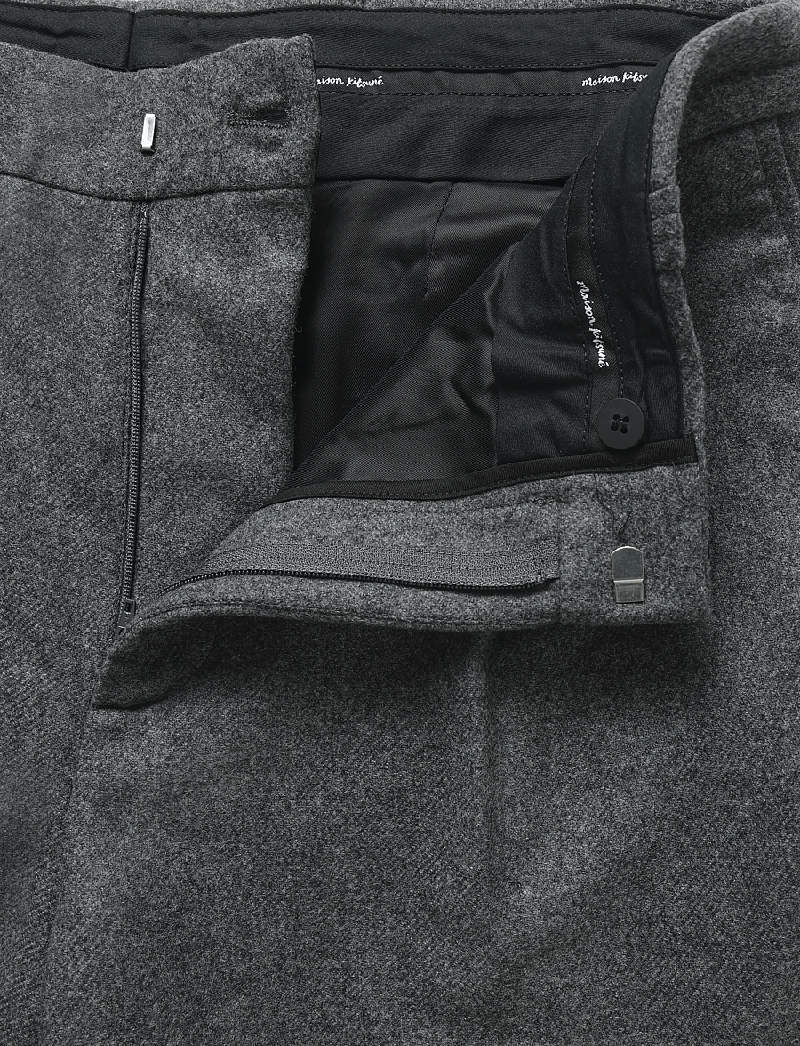 Maison Kitsune - TAILORED PANTS - anzugshosen - grey melange - 3
