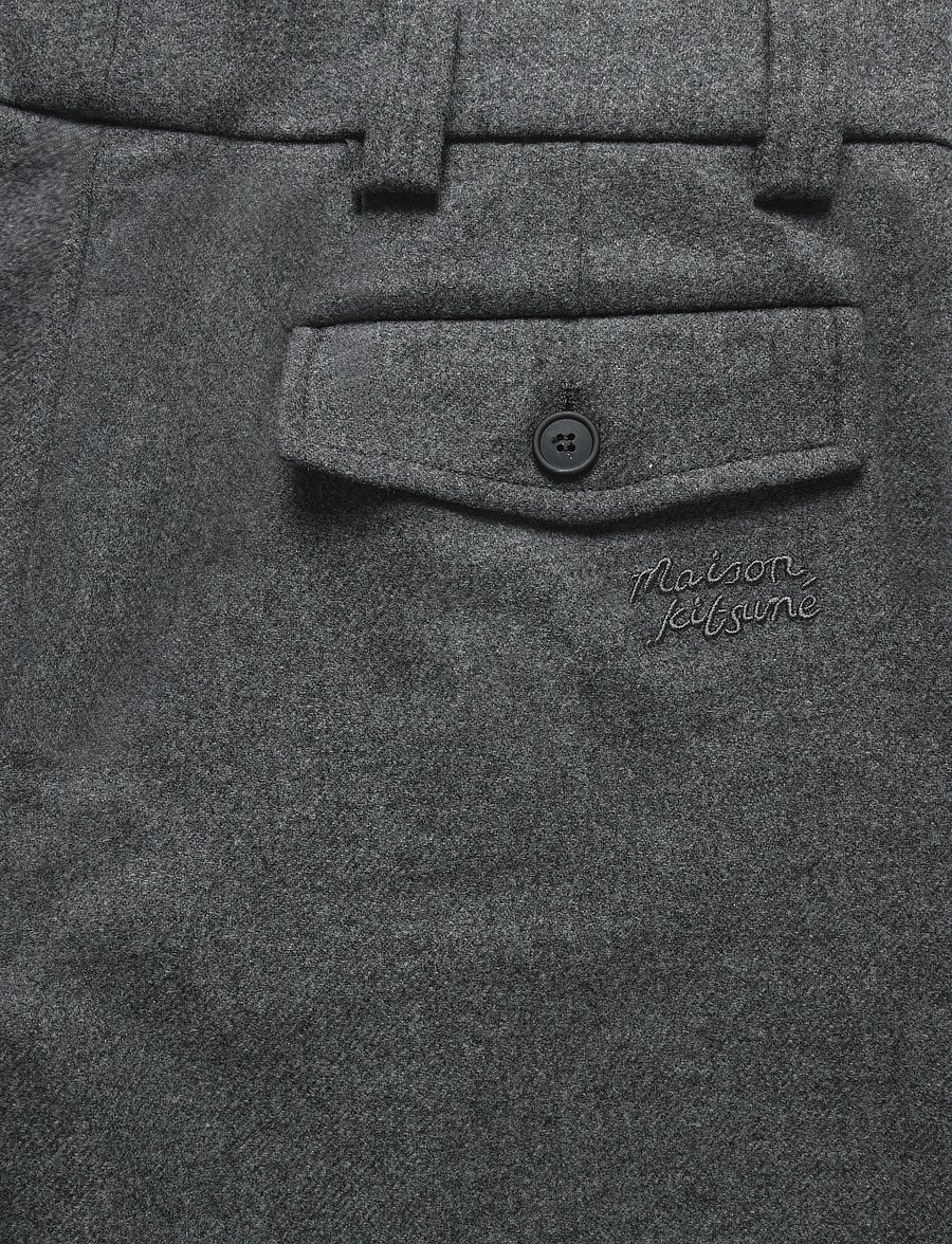 Maison Kitsune - TAILORED PANTS - anzugshosen - grey melange - 4