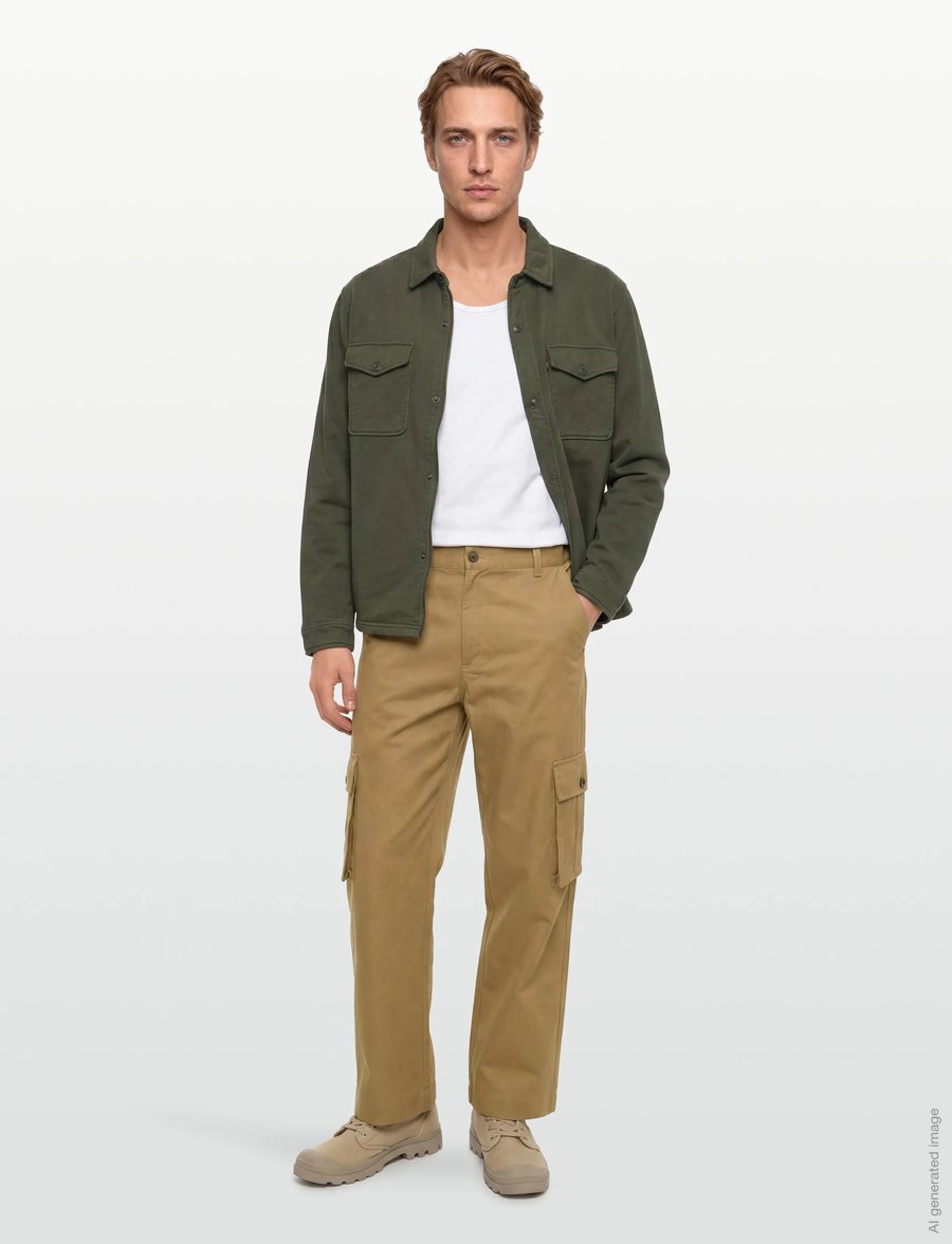 Maison Kitsune - CARGO PANTS - pantalon cargo - chino beige - 0