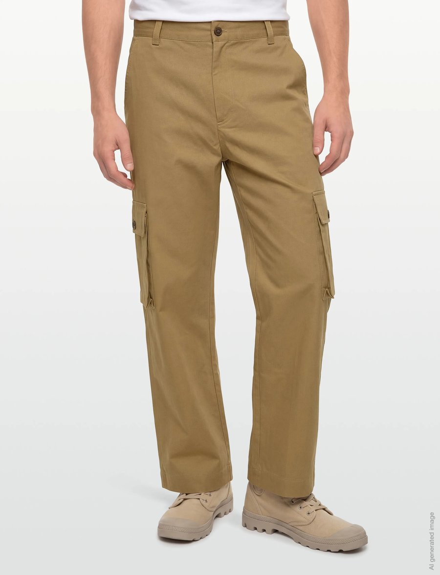 Maison Kitsune - CARGO PANTS - pantalon cargo - chino beige - 3