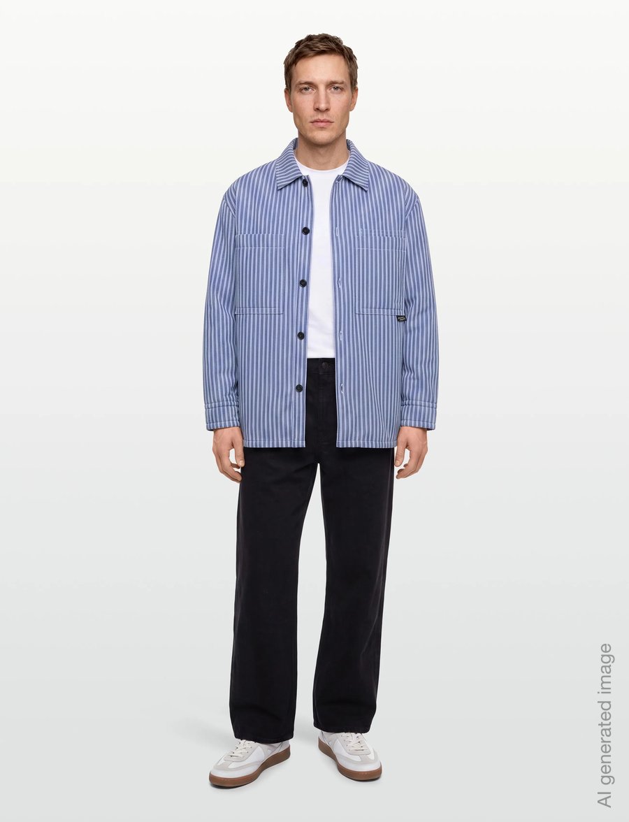Maison Kitsune - COTTON PADDED OVERSHIRT - sulejoped - navy/blue - 0