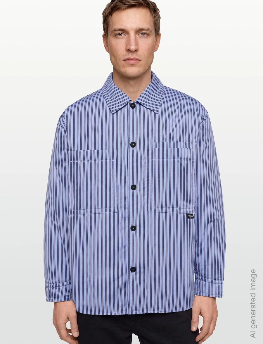 Maison Kitsune - COTTON PADDED OVERSHIRT - sulejoped - navy/blue - 3