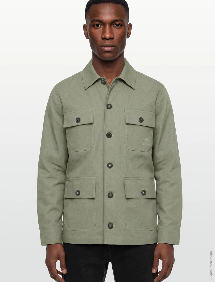 Maison Kitsune - UTILITY JACKET - kevadjoped - pebble - 3