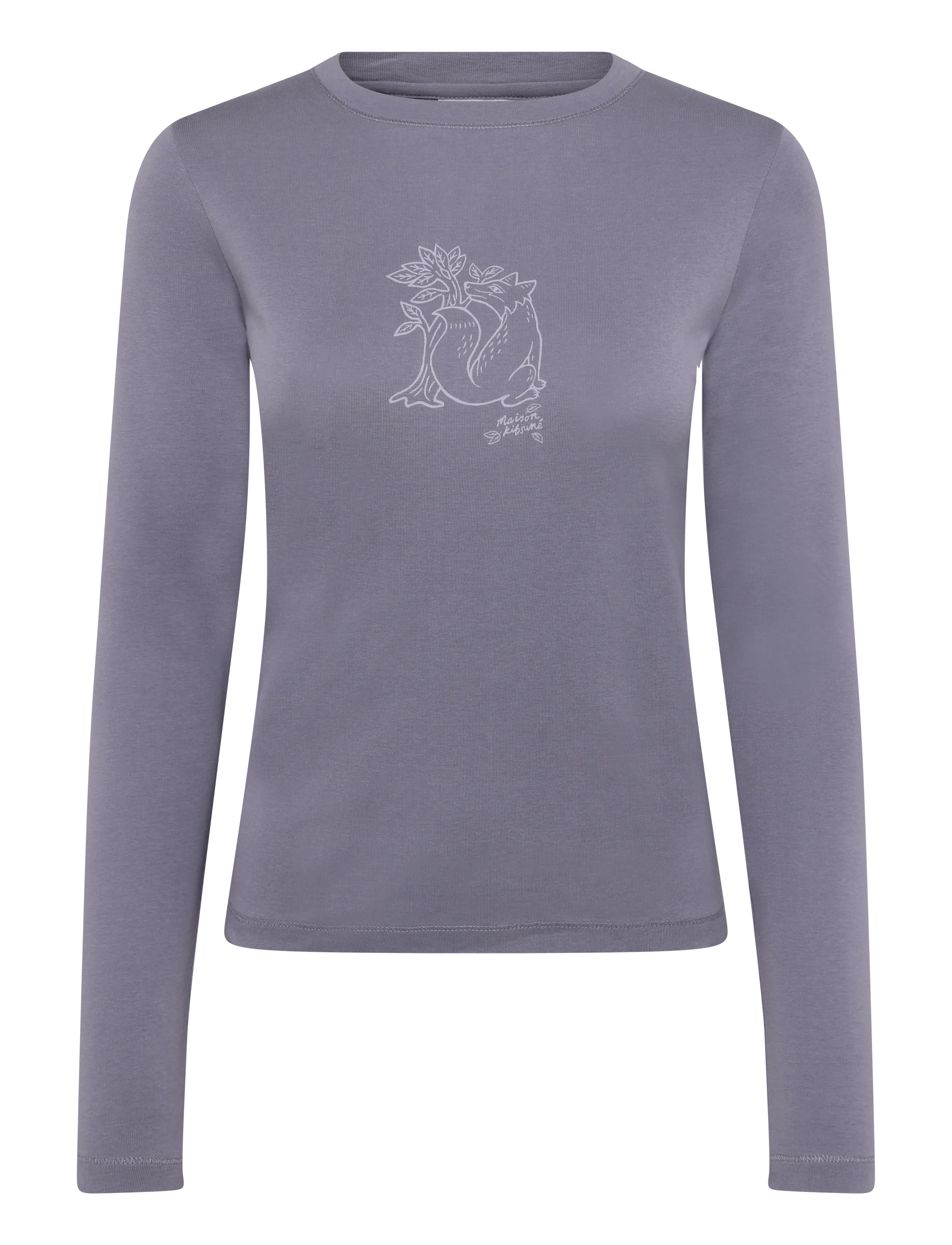 Maison Kitsune WOODLAND FOX LONG SLEEVES SLIM TEE-SHIRT - T-shirts & Toppar - ASTER / purple