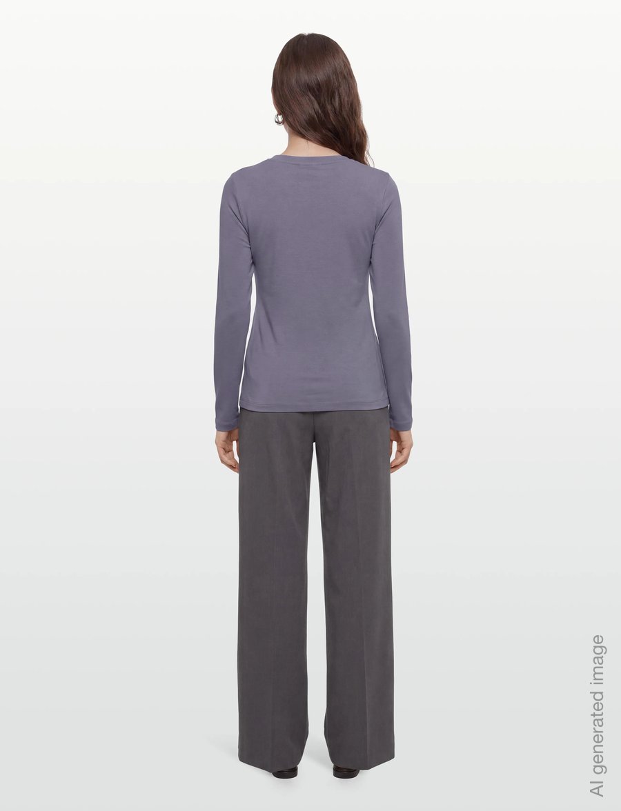 Maison Kitsune - WOODLAND FOX LONG SLEEVES SLIM TEE-SHIRT - långärmade toppar - aster - 4