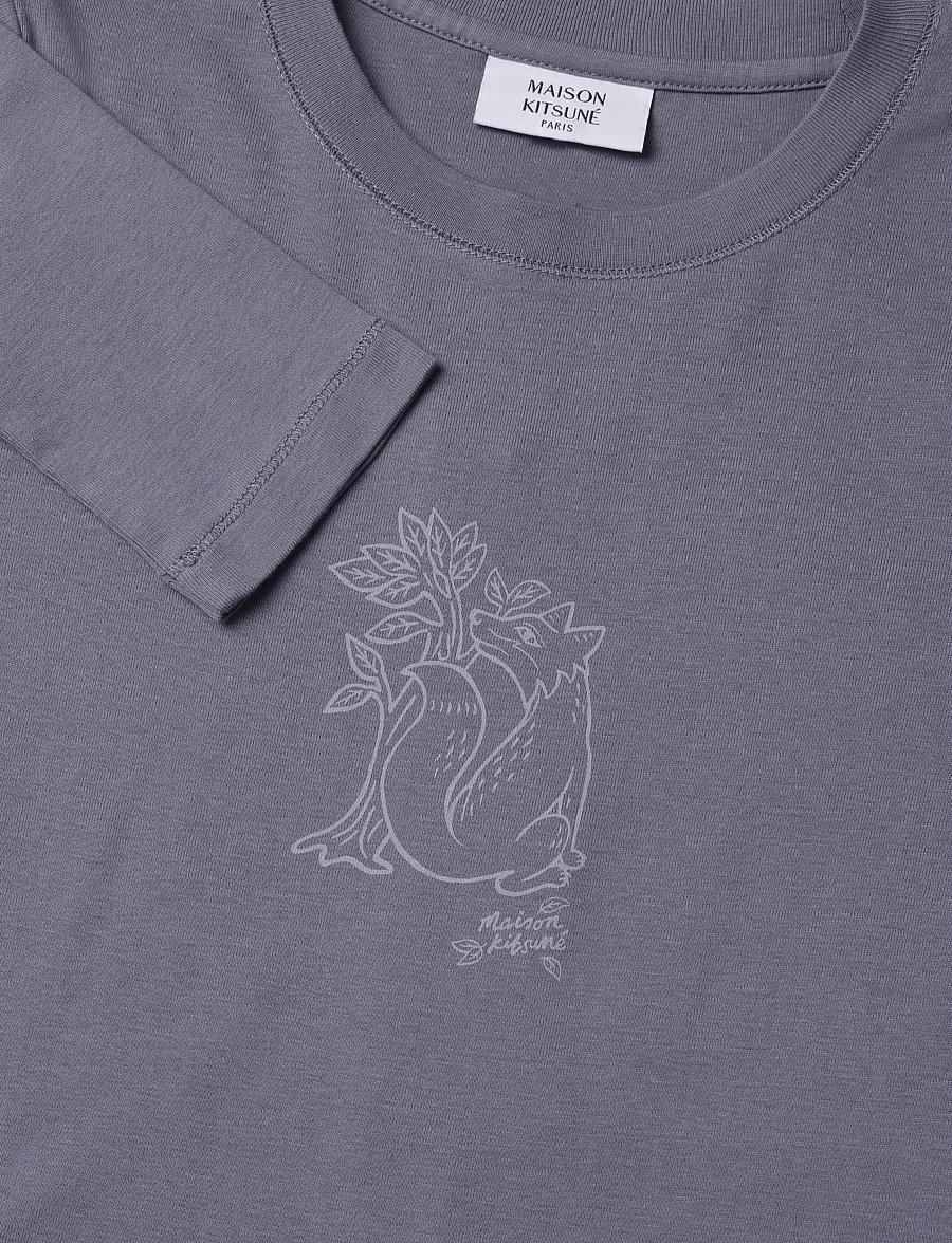 Maison Kitsune - WOODLAND FOX LONG SLEEVES SLIM TEE-SHIRT - langærmede toppe - aster - 2