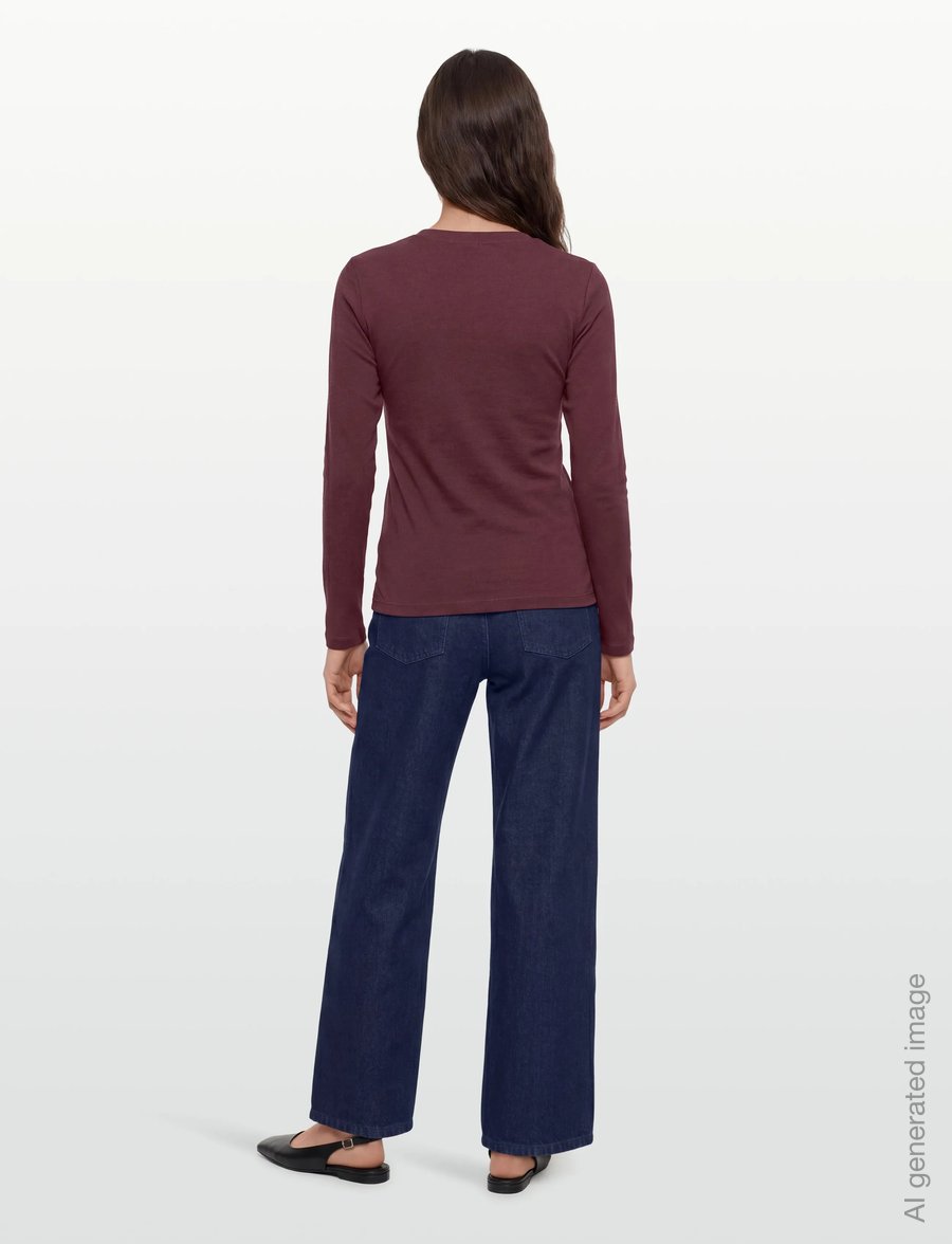 Maison Kitsune - WOODLAND FOX LONG SLEEVES SLIM TEE-SHIRT - långärmade toppar - bakelite - 4