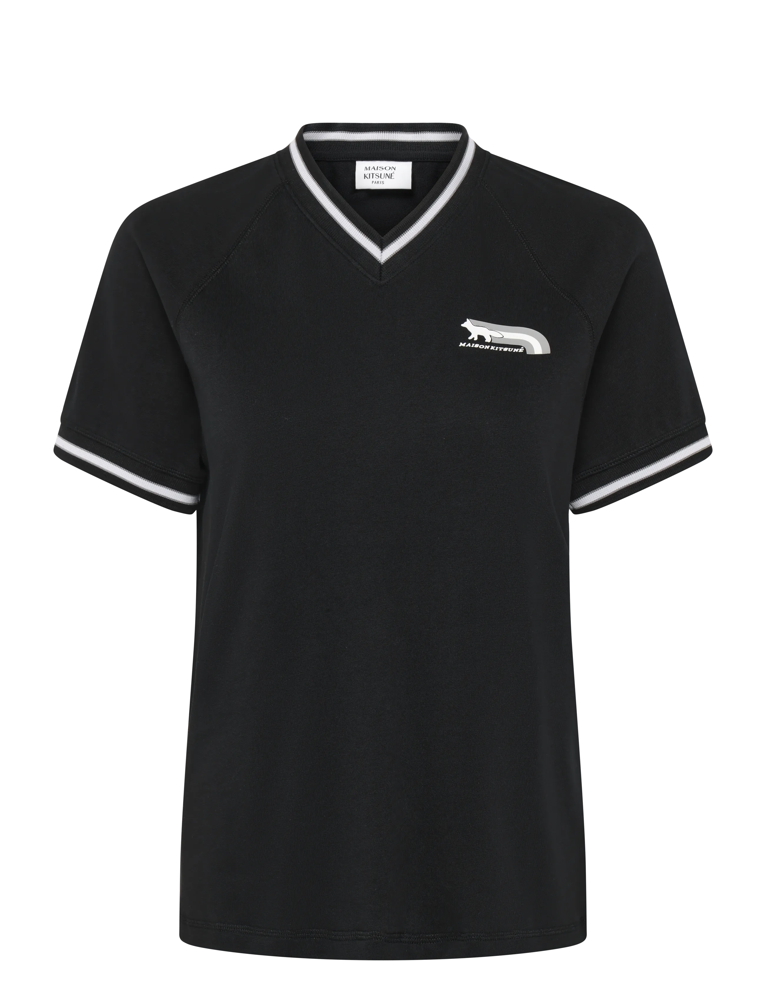 Maison Kitsune FLASH FOX FOX RAGLAN TEE-SHIRT - Uus - BLACK / black