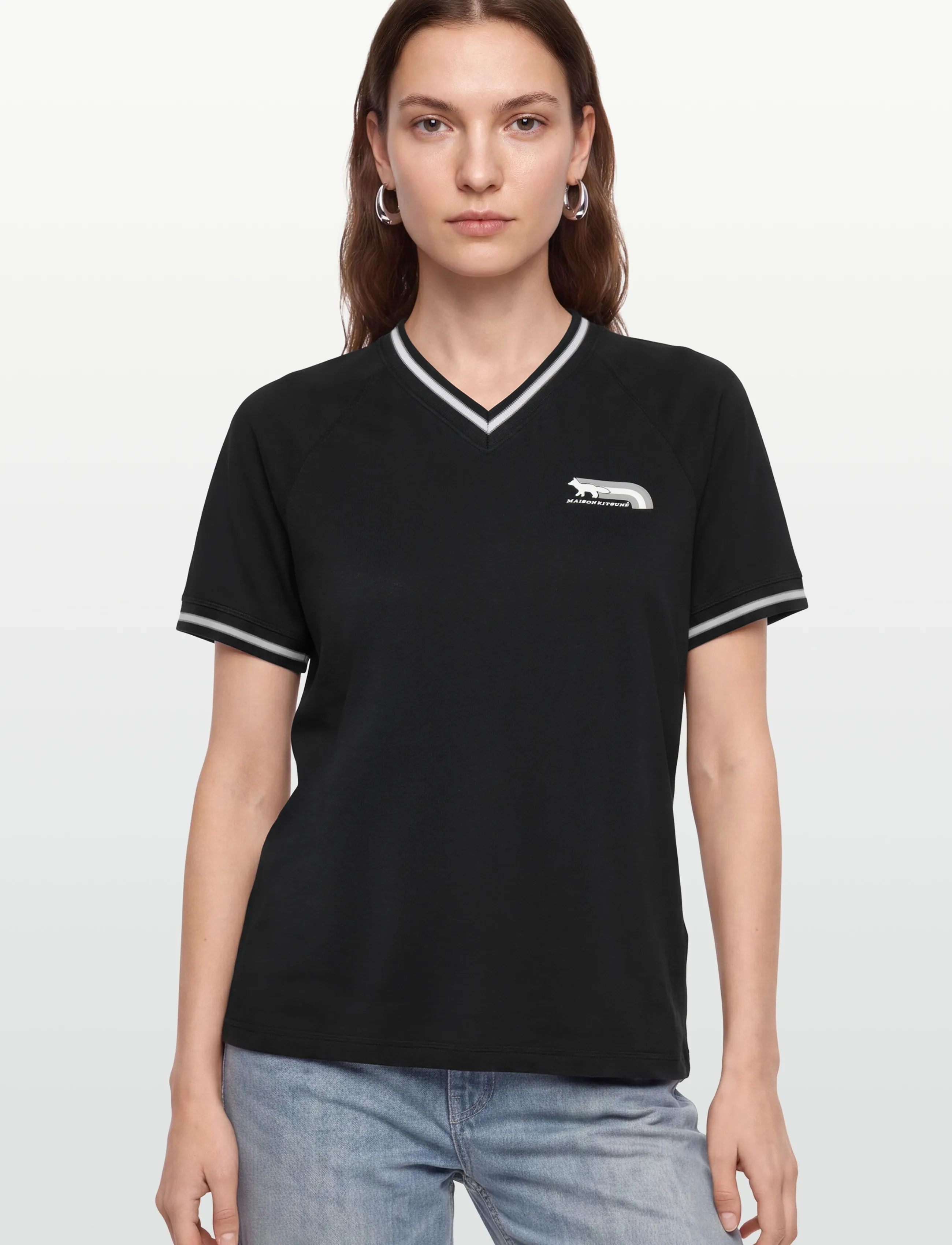 Maison Kitsune - FLASH FOX FOX RAGLAN TEE-SHIRT - t-shirts - black - 3