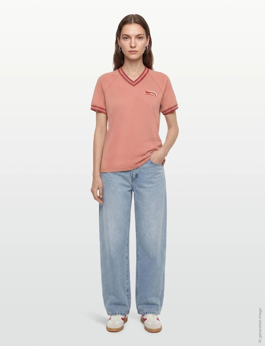 Maison Kitsune - FLASH FOX FOX RAGLAN TEE-SHIRT - t-shirts - acer leaf - 0