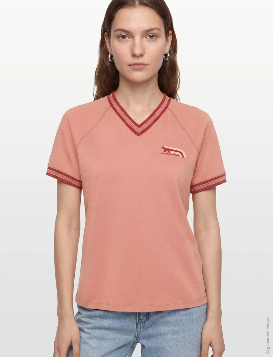 Maison Kitsune - FLASH FOX FOX RAGLAN TEE-SHIRT - t-shirts - acer leaf - 3