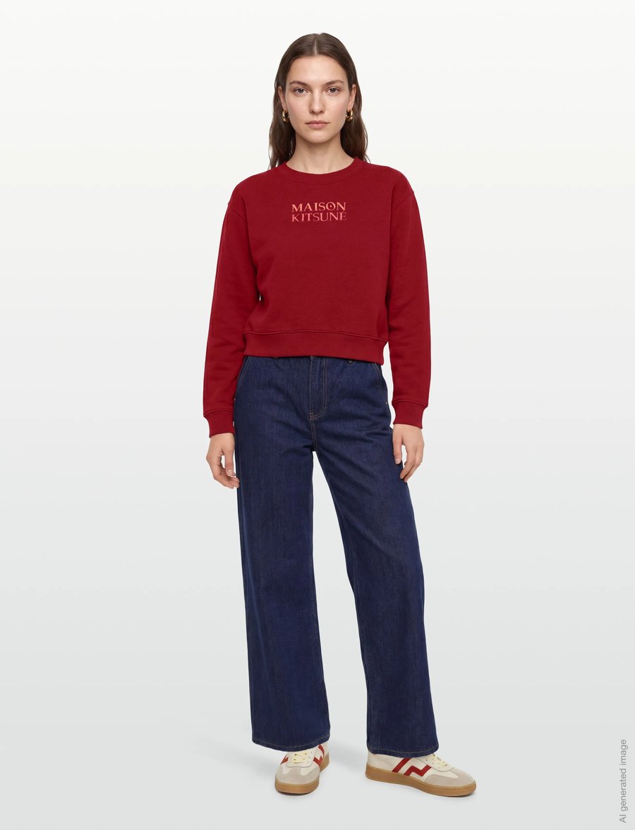 Maison Kitsune - GRADIENT MAISON KITSUNE BOXY SWEATSHIRT - sweatshirts - winterberry - 0