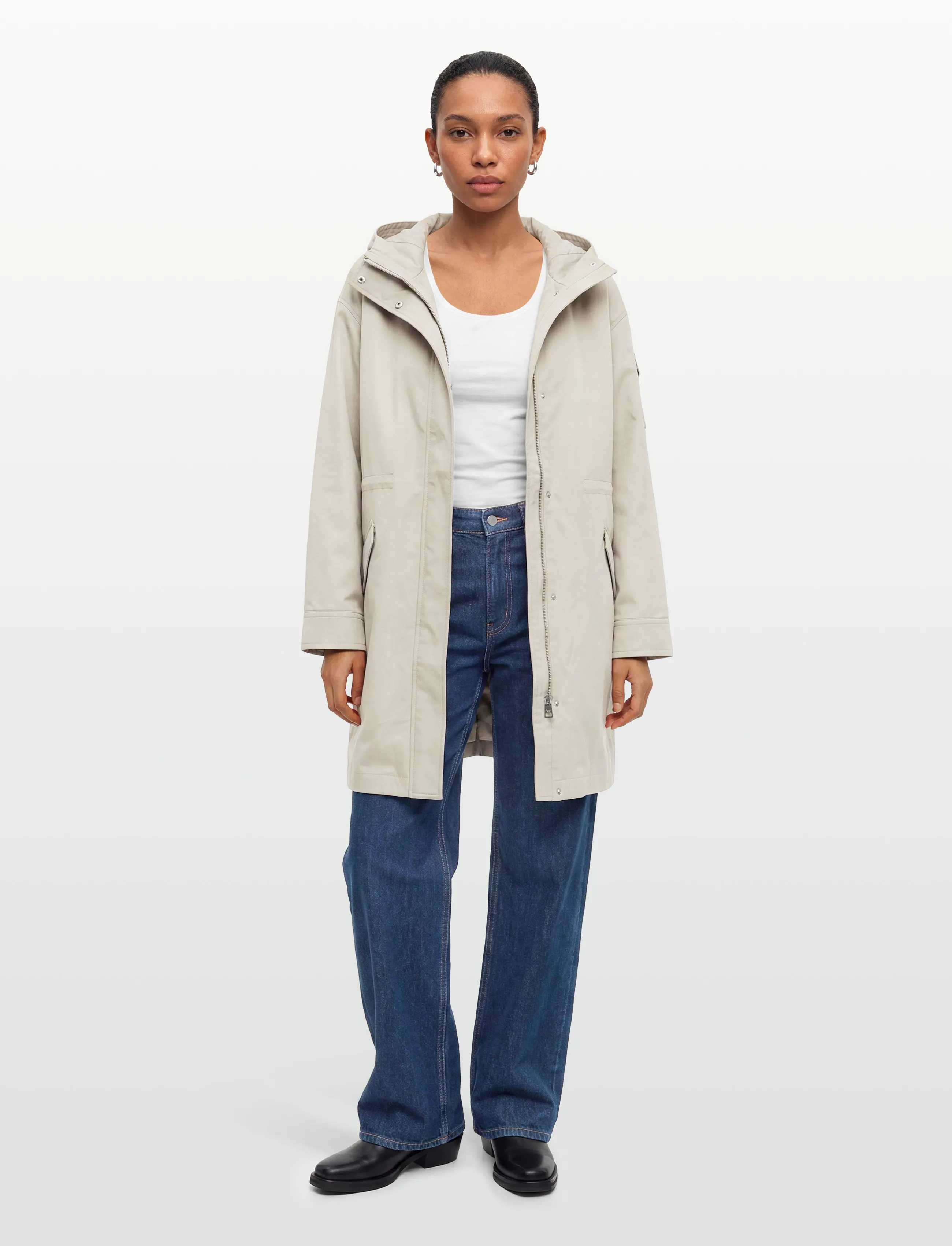 Maison Kitsune Winter Parka, Kvinder, Hætteparka, Grå, Str: S