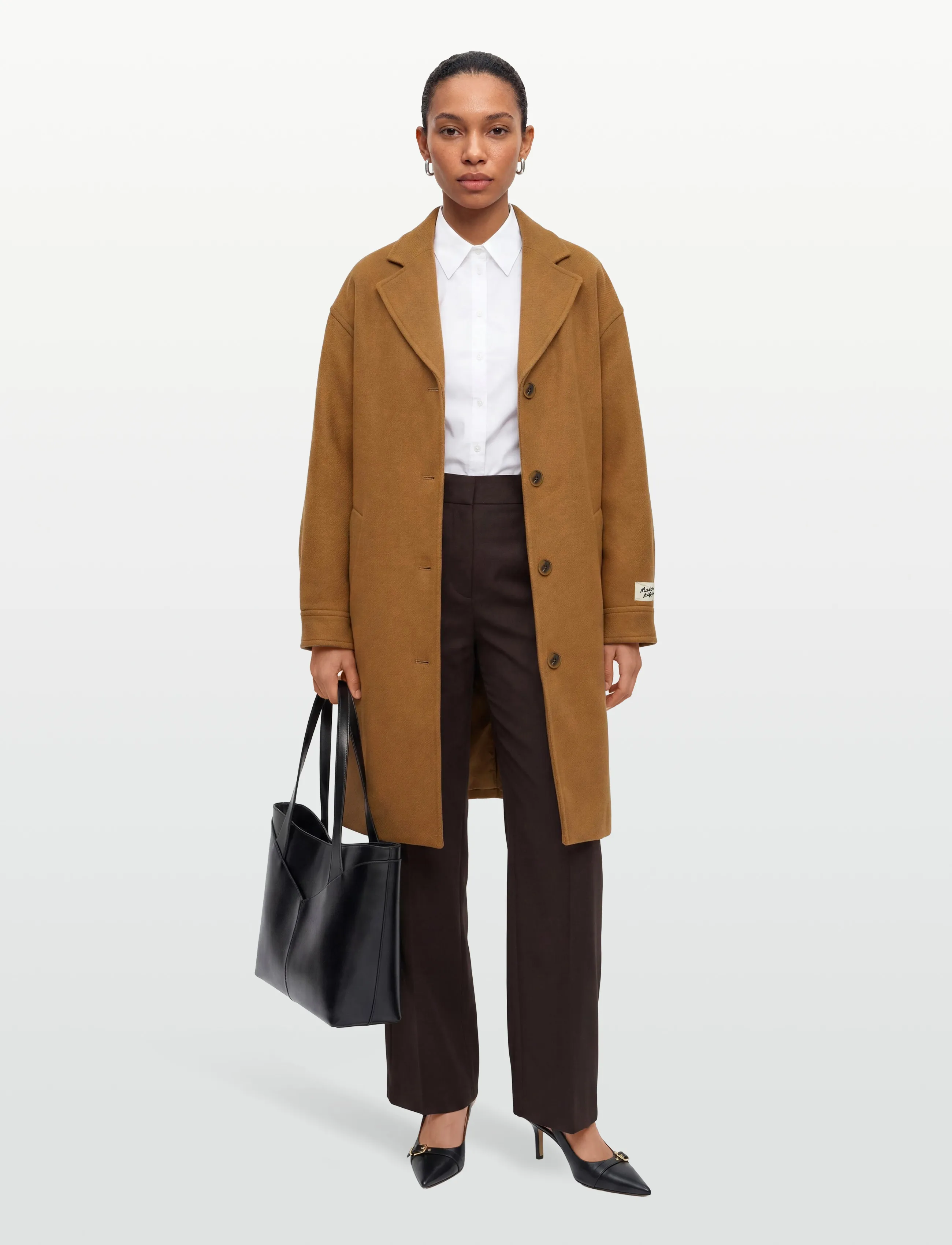 Maison Kitsune Wool Coat, 38, Coats, Beige - Winter Frauen