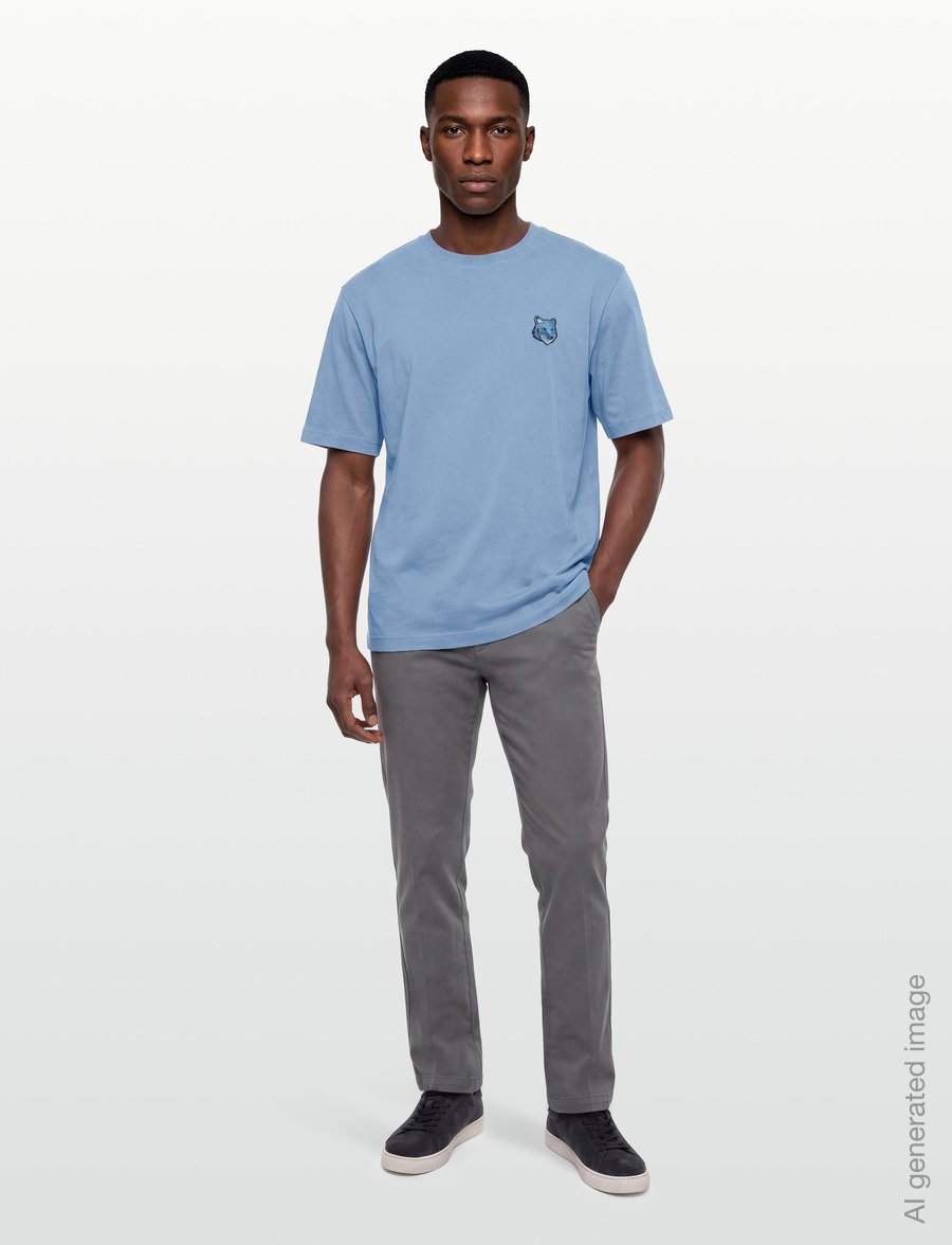 Maison Kitsune - BOLD FOX HEAD PATCH OVERSIZE TEE SHIRT - short-sleeved t-shirts - hampton blue - 0