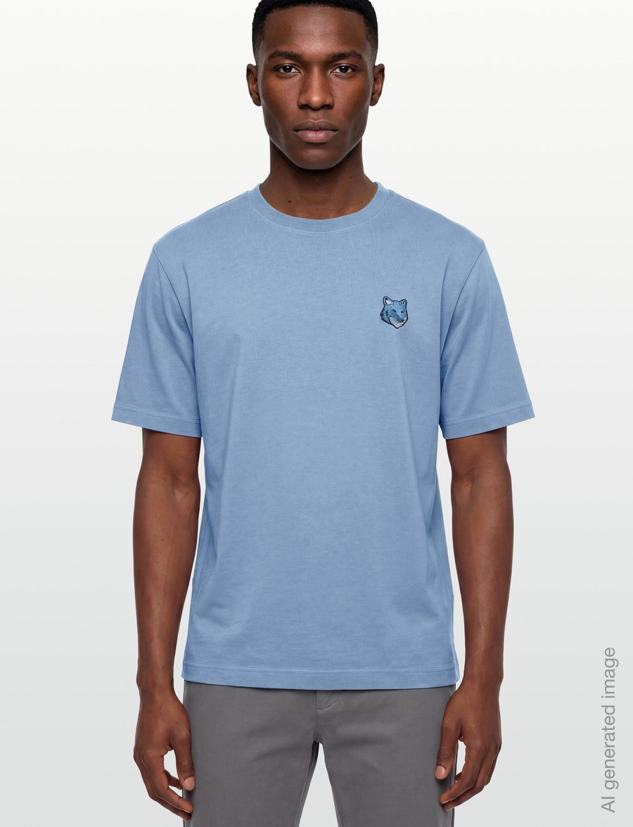 Maison Kitsune - BOLD FOX HEAD PATCH OVERSIZE TEE SHIRT - short-sleeved t-shirts - hampton blue - 3