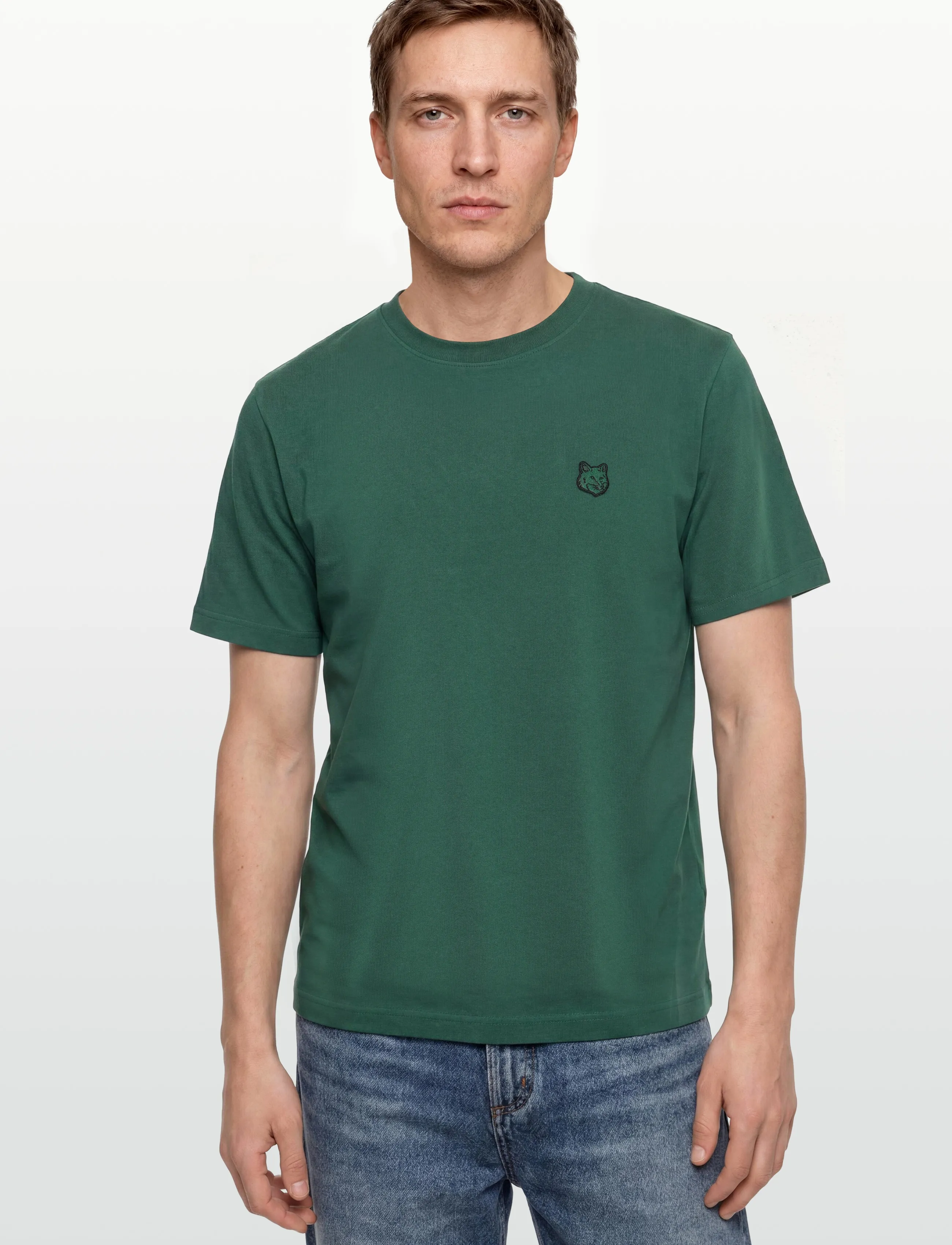 Maison Kitsune - BOLD FOX HEAD PATCH COMFORT TEE SHIRT - kortærmede t-shirts - bottle green - 3