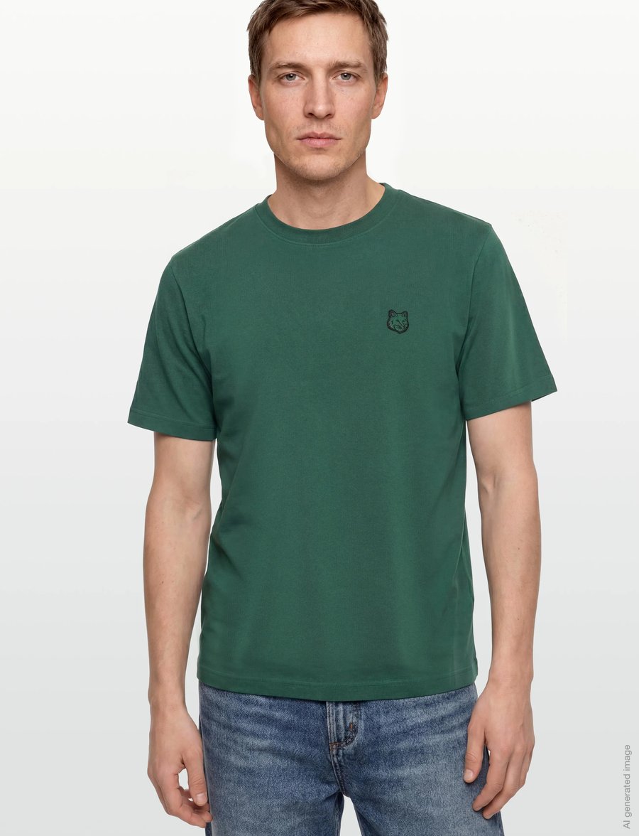 Maison Kitsune - BOLD FOX HEAD PATCH COMFORT TEE SHIRT - kortærmede t-shirts - bottle green - 3
