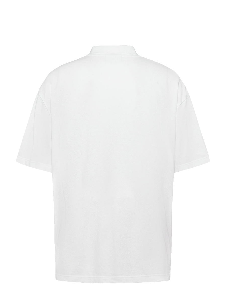 Maison Kitsune - BOLD FOX HEAD PATCH OVERSIZE POLO - polostrik - white - 1