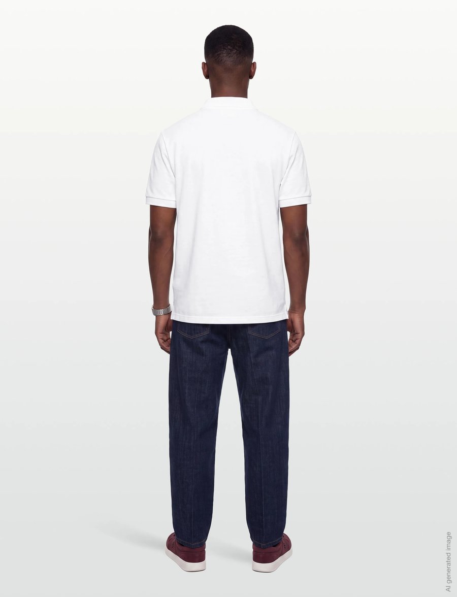 Maison Kitsune - BOLD FOX HEAD PATCH OVERSIZE POLO - langärmlige strick-polohemden - white - 4