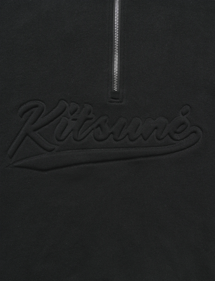 Maison Kitsune - VARSITY HALF ZIP COMFORT SWEATER - half zip strik - black - 5