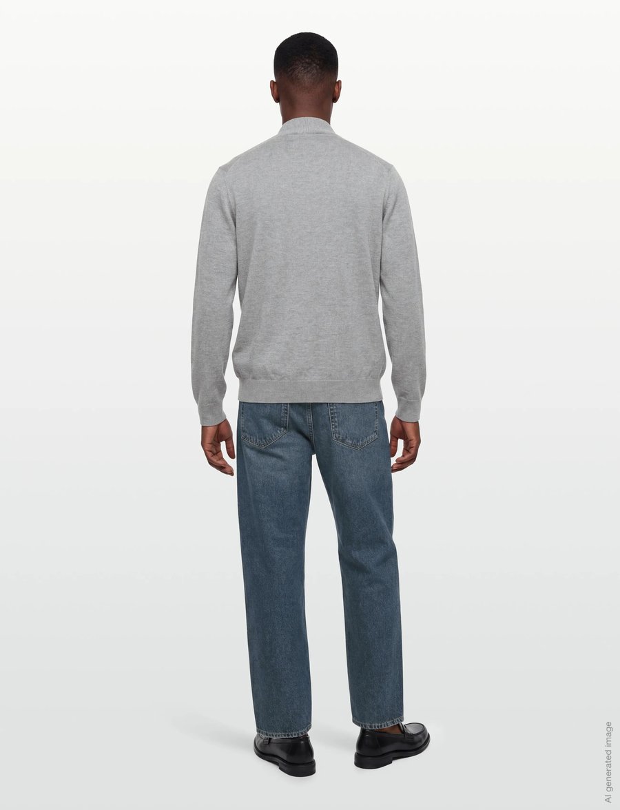 Maison Kitsune - FRENCH PROFILE FOX PATCH REGULAR CARDIGAN - kardigani - light grey melange - 4