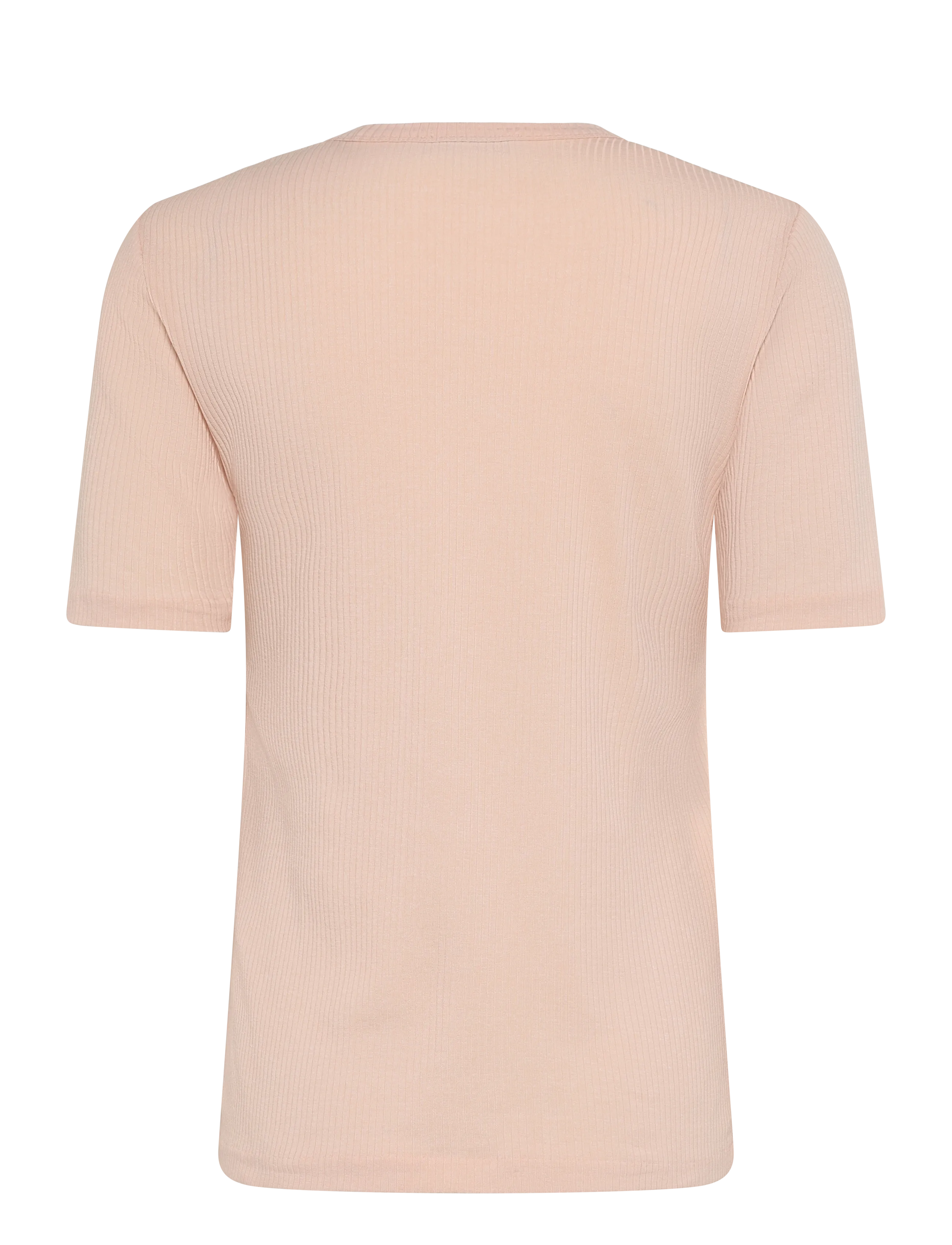 Maison Kitsune - BABY FOX RIBBED FITTED TEE-SHIRT - t-särgid - pale pink - 1