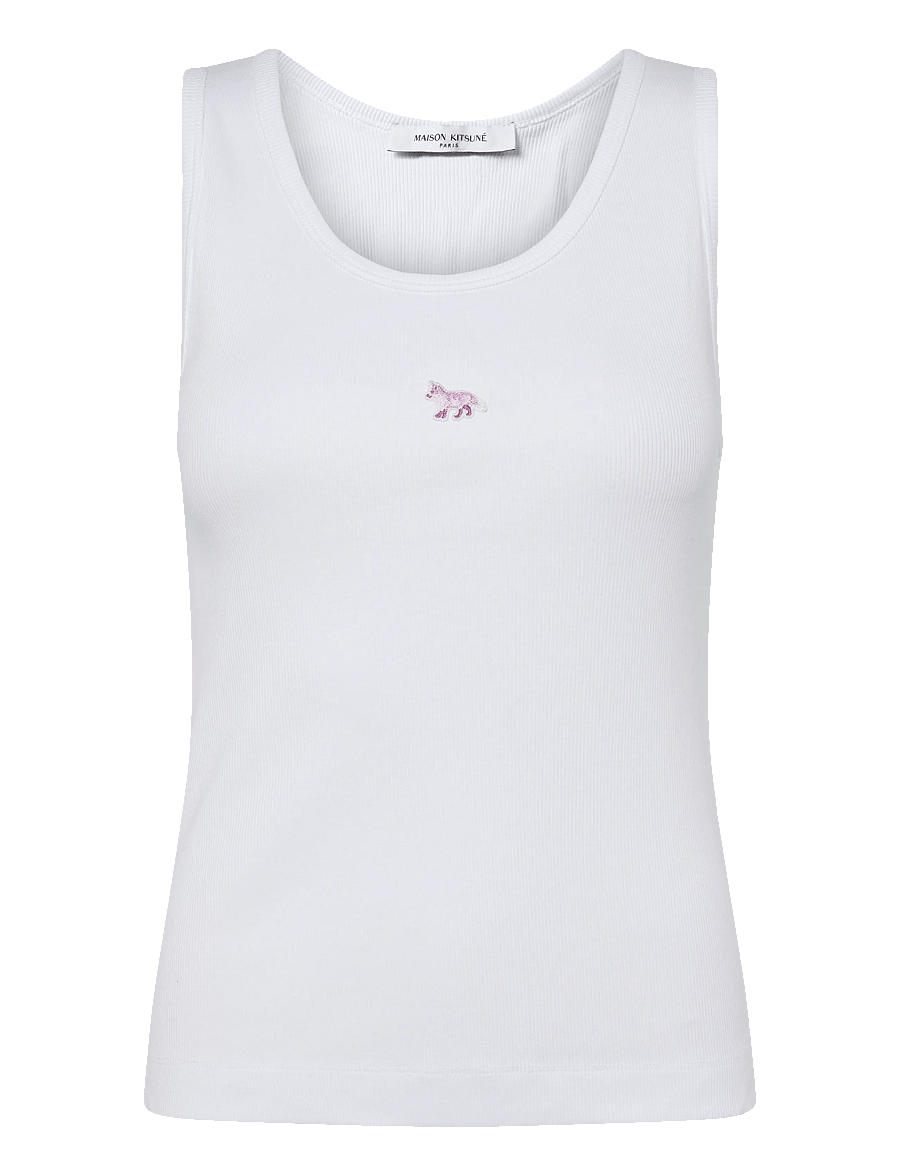 Maison Kitsune - BABY FOX PATCH TANK TOP - Ärmellose tops - white - 0