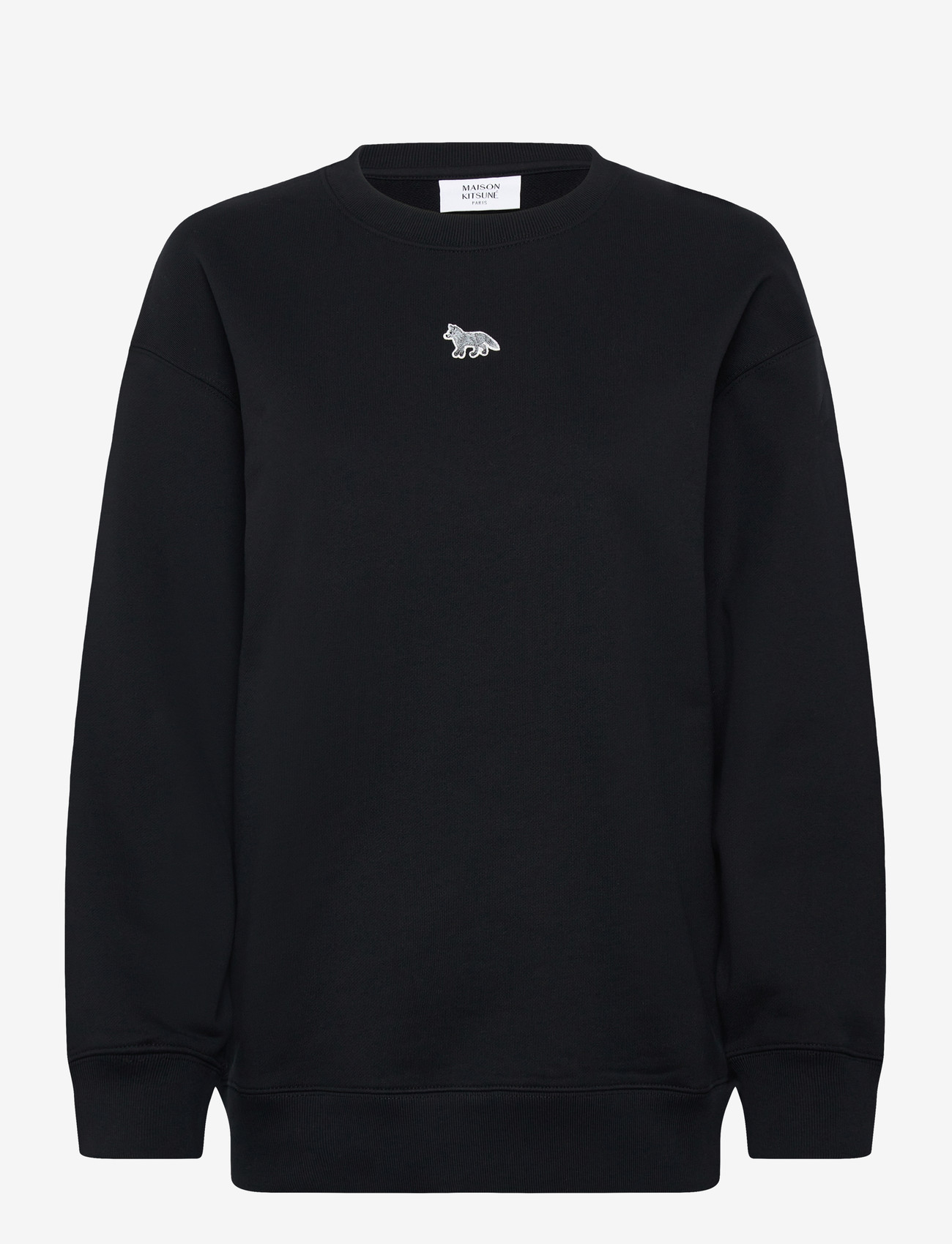 Maison Kitsune - BABY FOX OVERSIZE SWEATSHIRT BLACK - everyday style - black - 1
