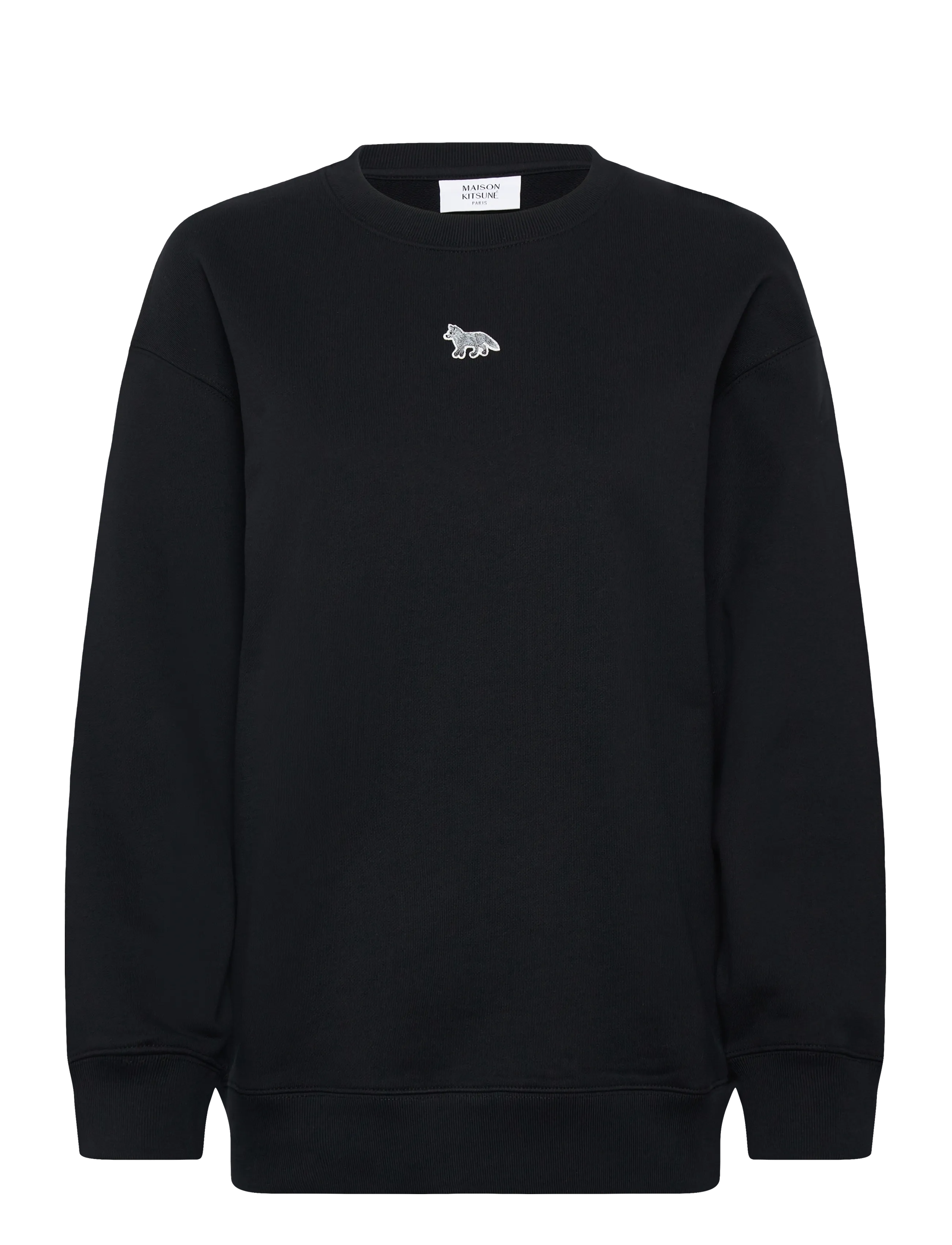 Maison Kitsune BABY FOX OVERSIZE SWEATSHIRT BLACK - Tøj - BLACK / black