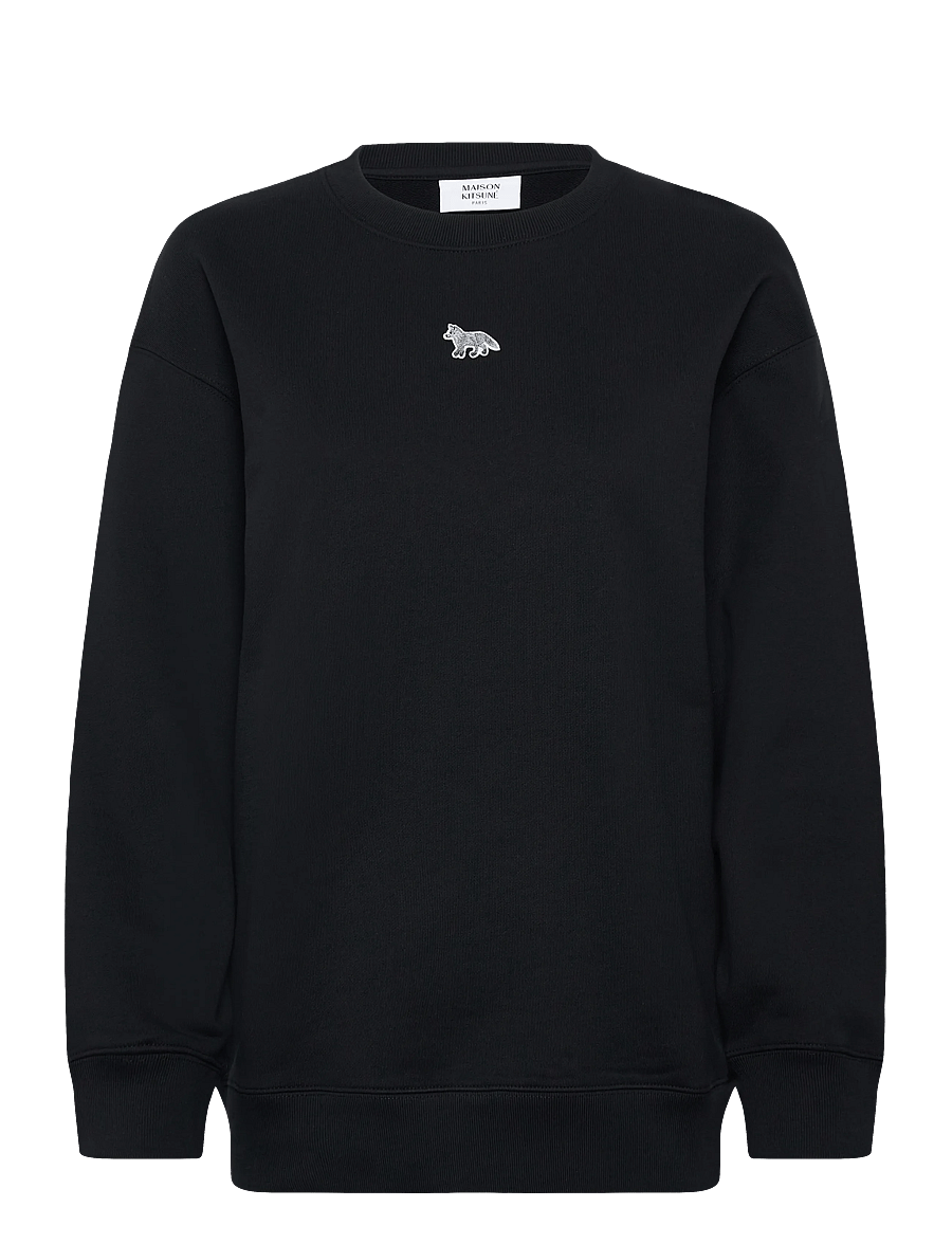 Maison Kitsune - BABY FOX OVERSIZE SWEATSHIRT BLACK - igapäevane stiil - black - 1