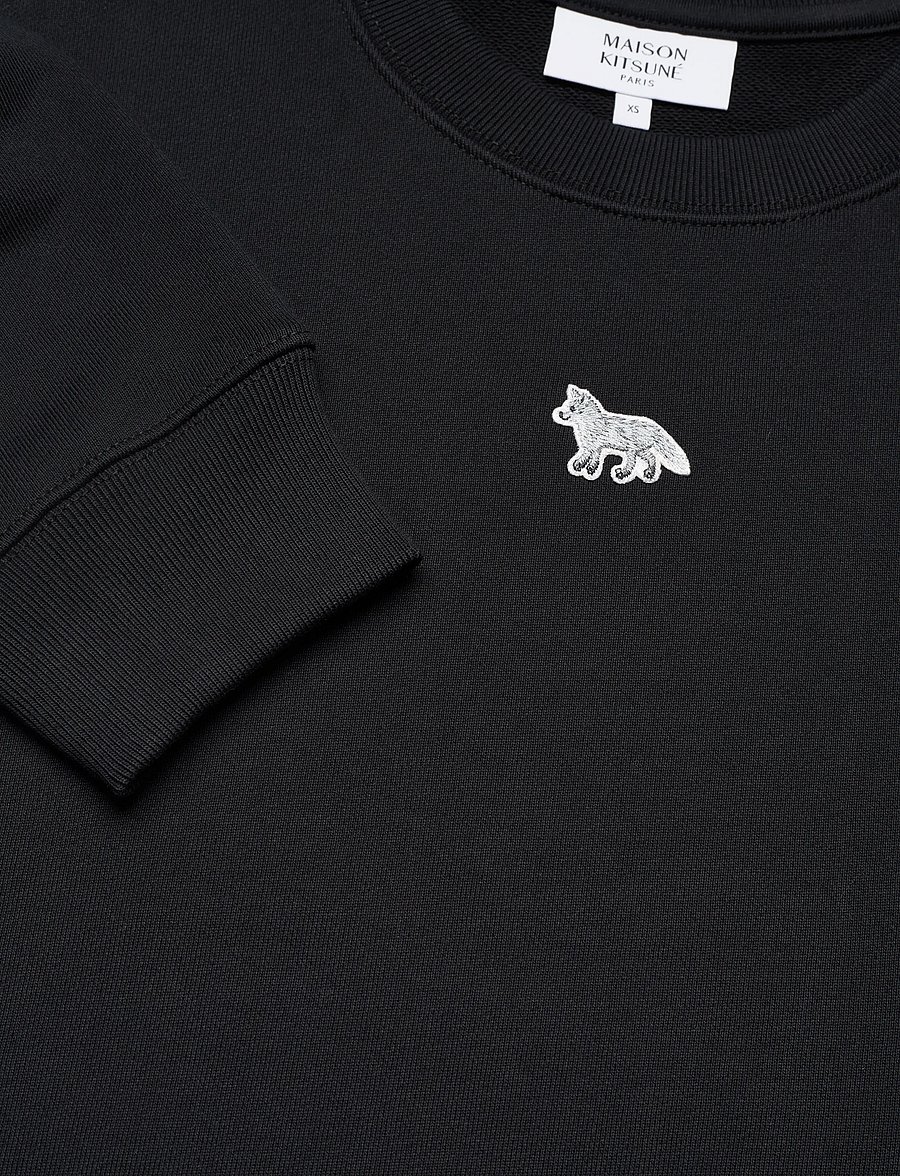 Maison Kitsune - BABY FOX OVERSIZE SWEATSHIRT BLACK - igapäevane stiil - black - 5