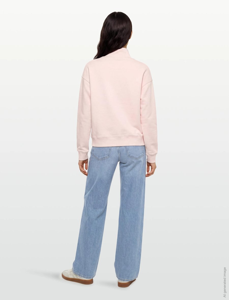 Maison Kitsune - KITSUNE VARSITY HALF ZIP SWEATSHIRT - sweatshirts - pink fizz - 4