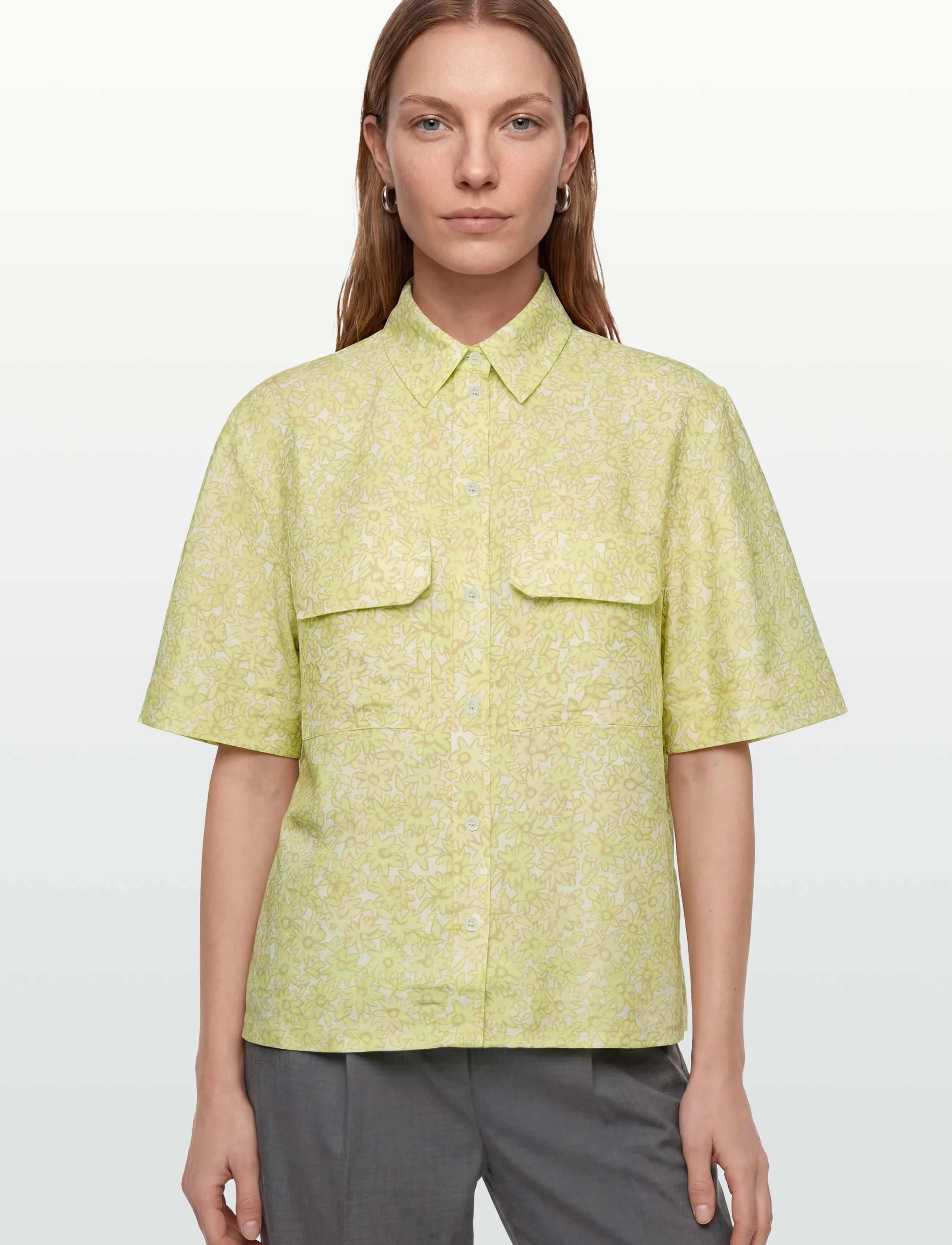 Maison Kitsune - BOXY SHORT SLEEVE SHIRT - kurzärmlige hemden - lime print - 3