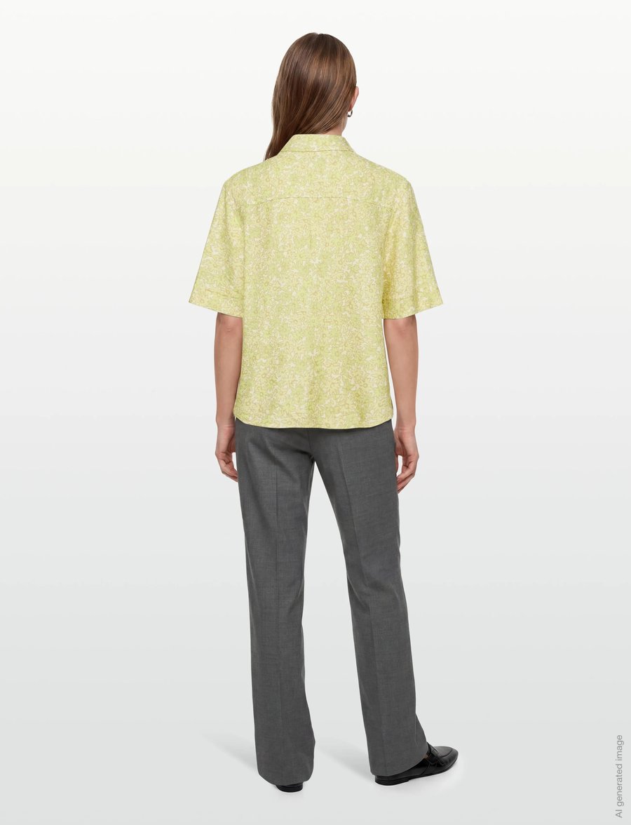 Maison Kitsune - BOXY SHORT SLEEVE SHIRT - kurzärmlige hemden - lime print - 4