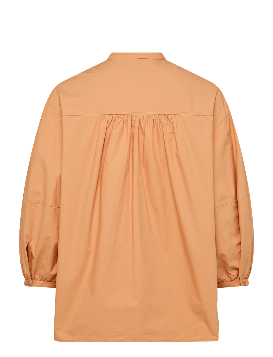 Maison Kitsune - CRAFTED EMBROIDERY MAXI SLEEVE SHIRT - long-sleeved shirts - saddle - 1