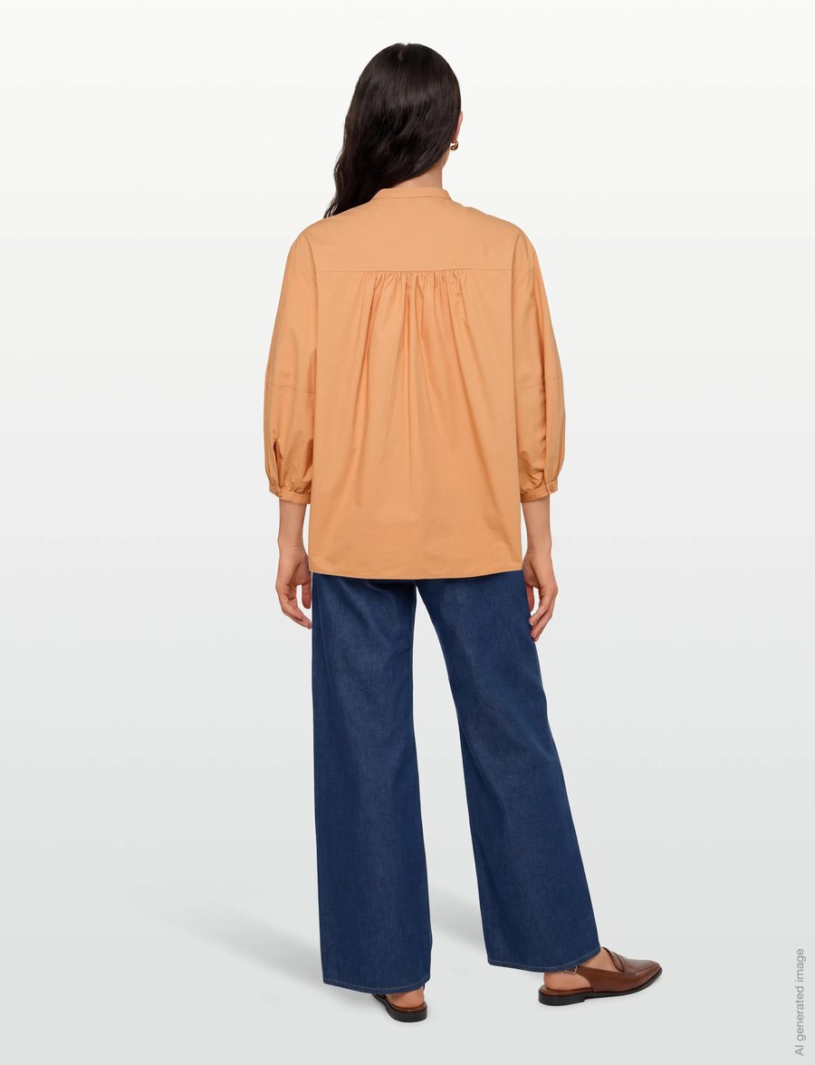 Maison Kitsune - CRAFTED EMBROIDERY MAXI SLEEVE SHIRT - chemises à manches longues - saddle - 4