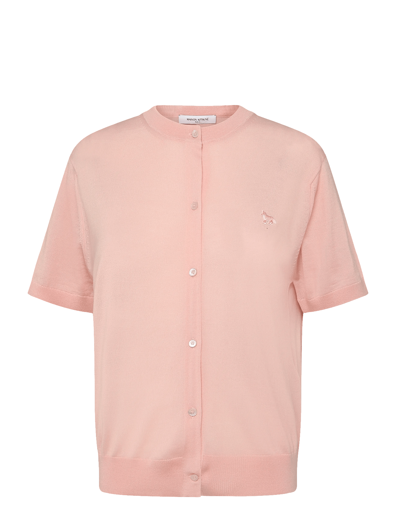 BABY FOX PATCH REGULAR SHORT SLEEVES CARDIGAN - ROSEWATER