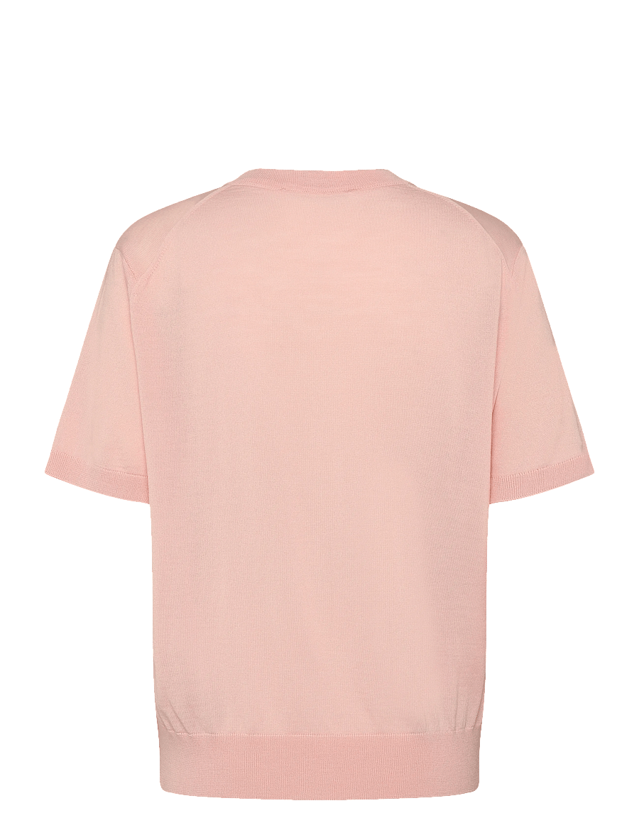 Maison Kitsune - BABY FOX PATCH REGULAR SHORT SLEEVES CARDIGAN - koftor - rosewater - 1