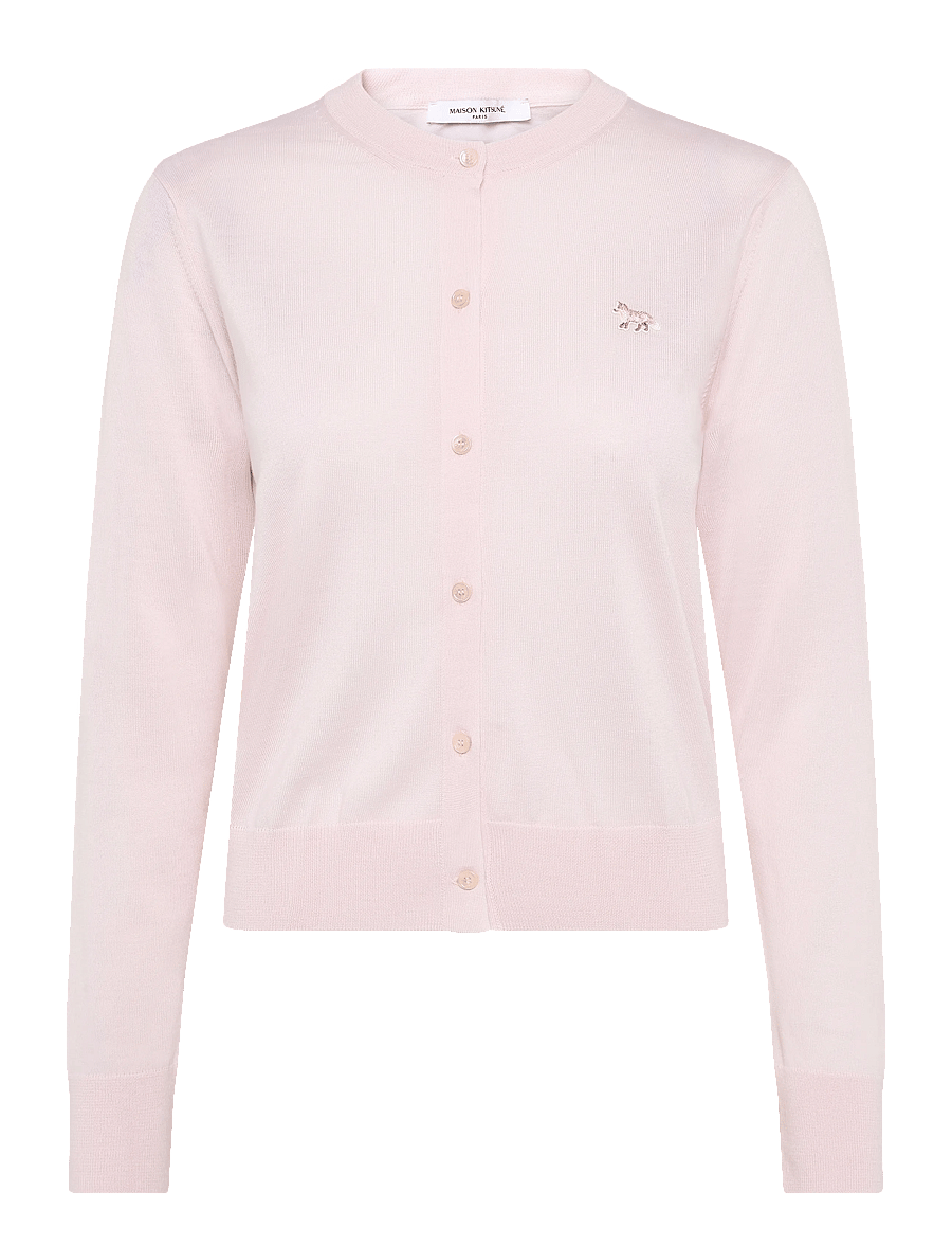 Maison Kitsune - BABY FOX PATCH REGULAR CARDIGAN - cardigans - pale pink - 0