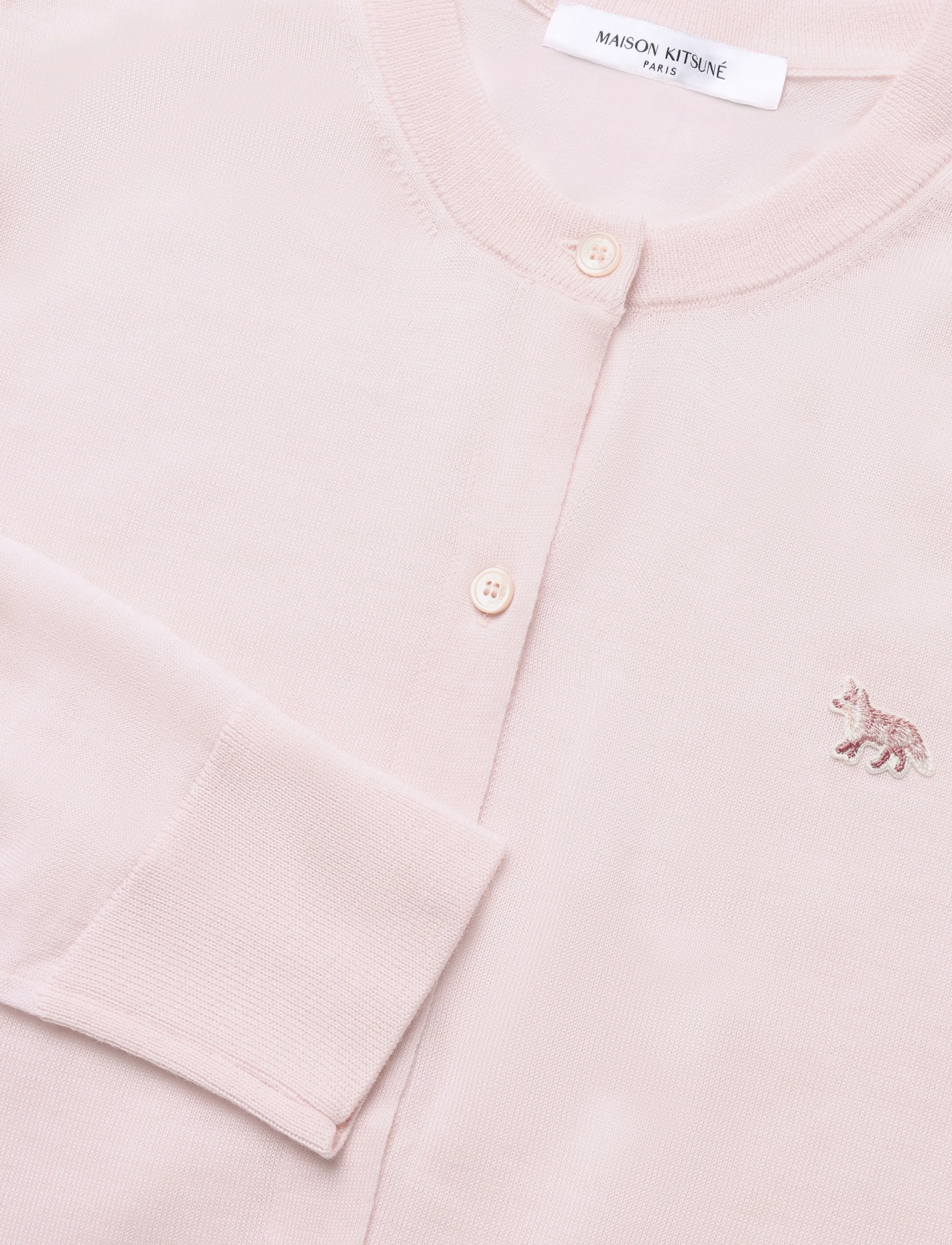 Maison Kitsune - BABY FOX PATCH REGULAR CARDIGAN - pale pink - 2