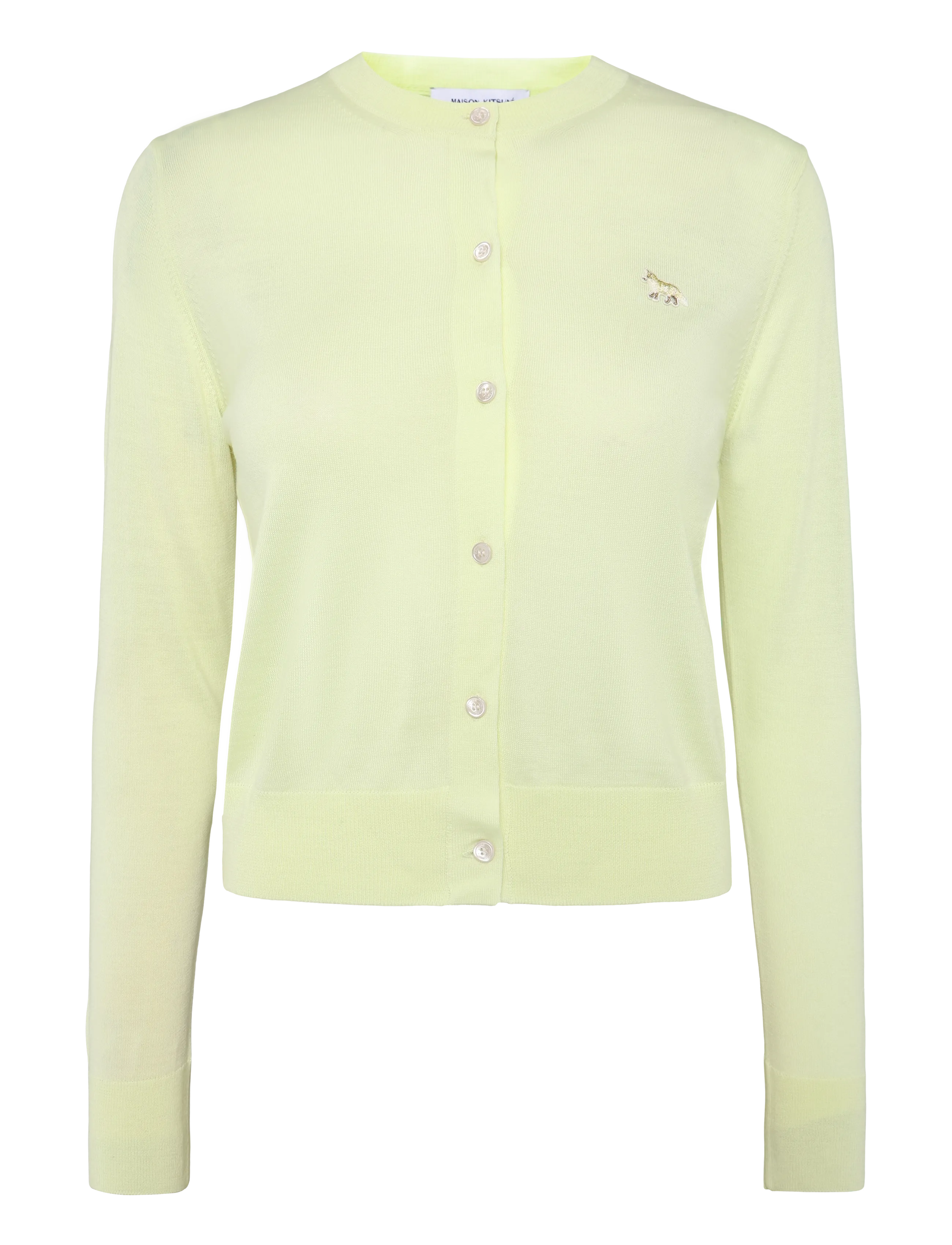 Maison Kitsune BABY FOX PATCH REGULAR CARDIGAN - Kläder - LEMONADE / yellow